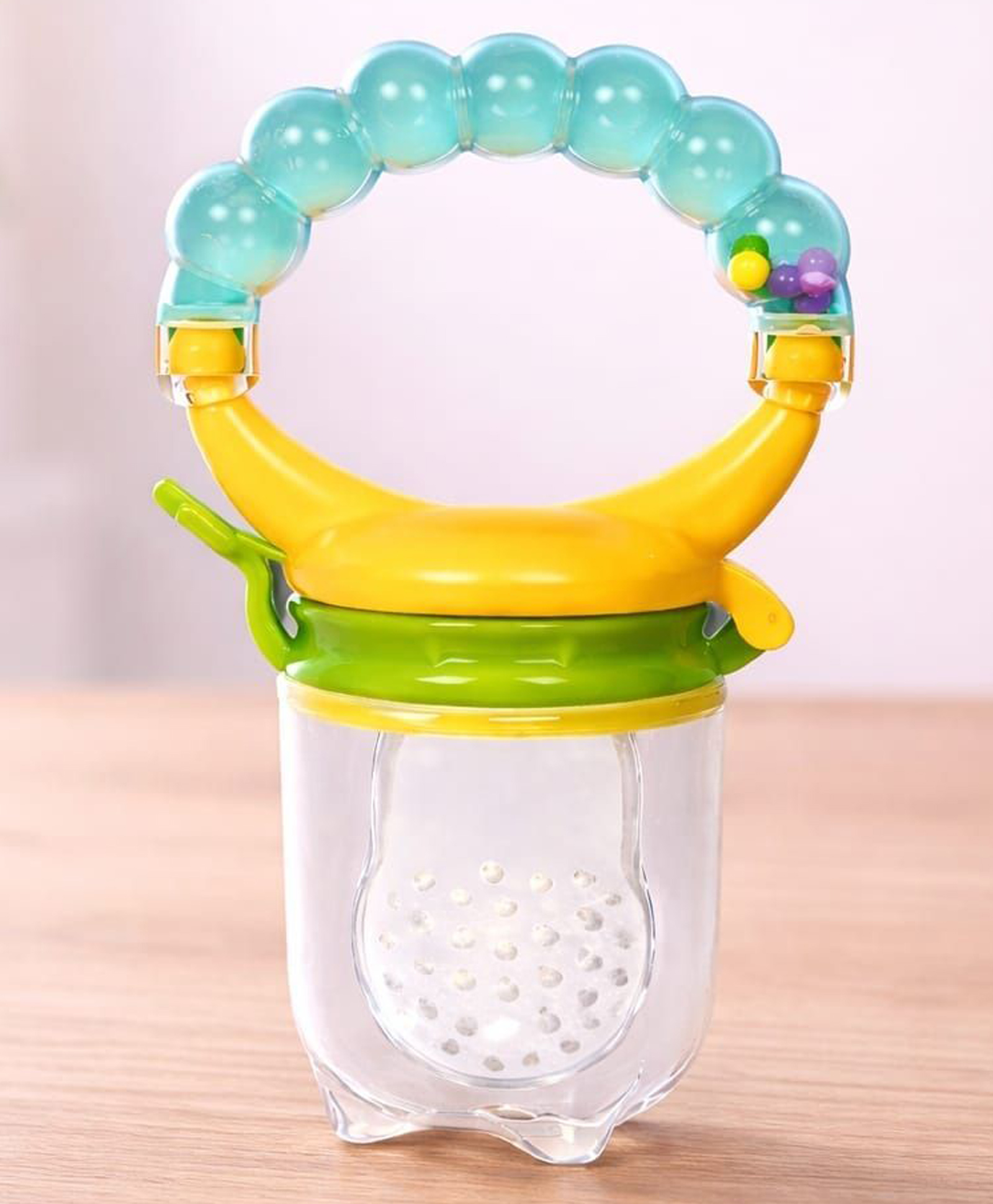 Kritiu Baby Rattel Silicone Food & Fruit Nibbler - Blue White-picture-32