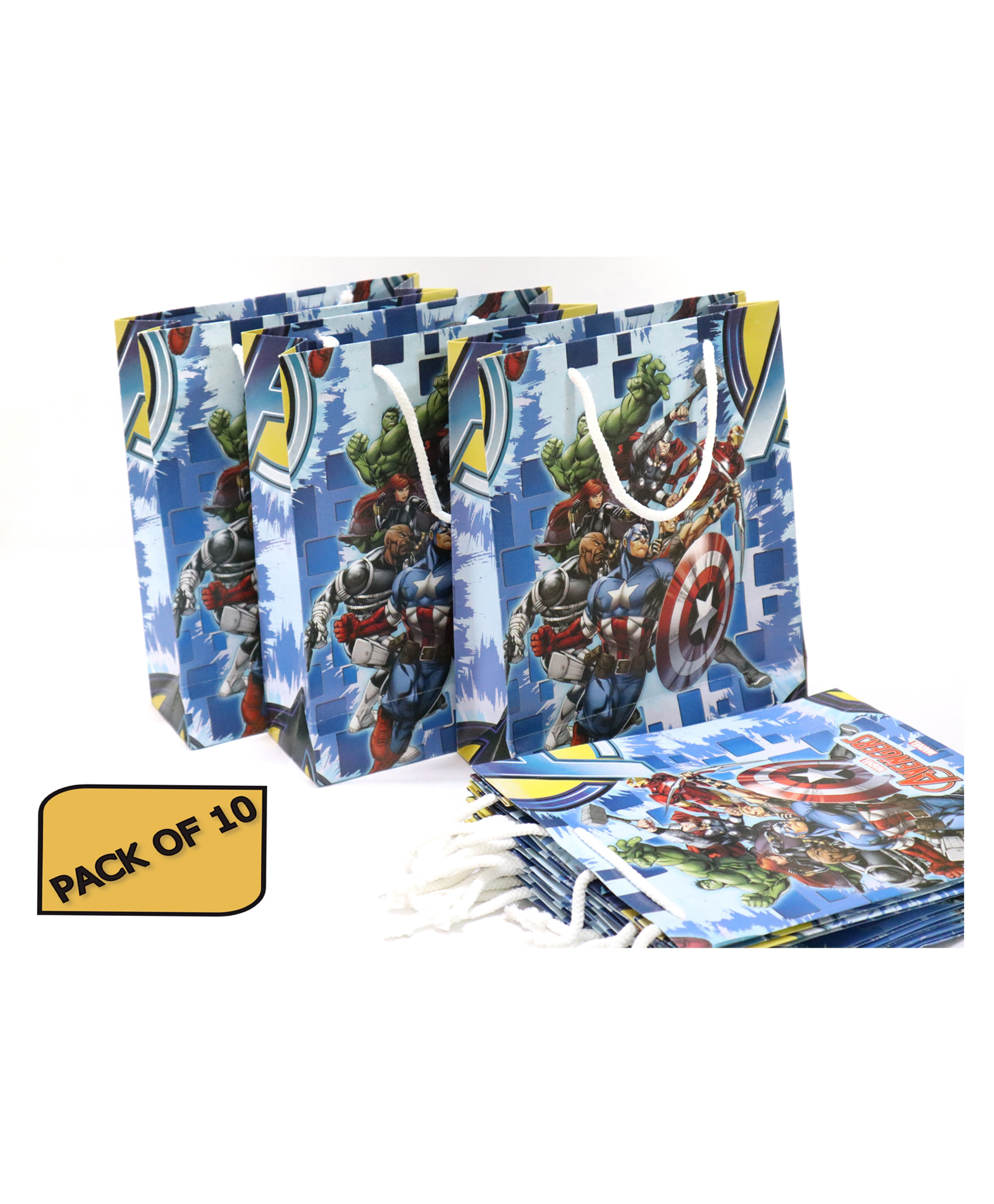 Shopping Time Avenger Theme Gift Bags Pack of 10 - Multicolor