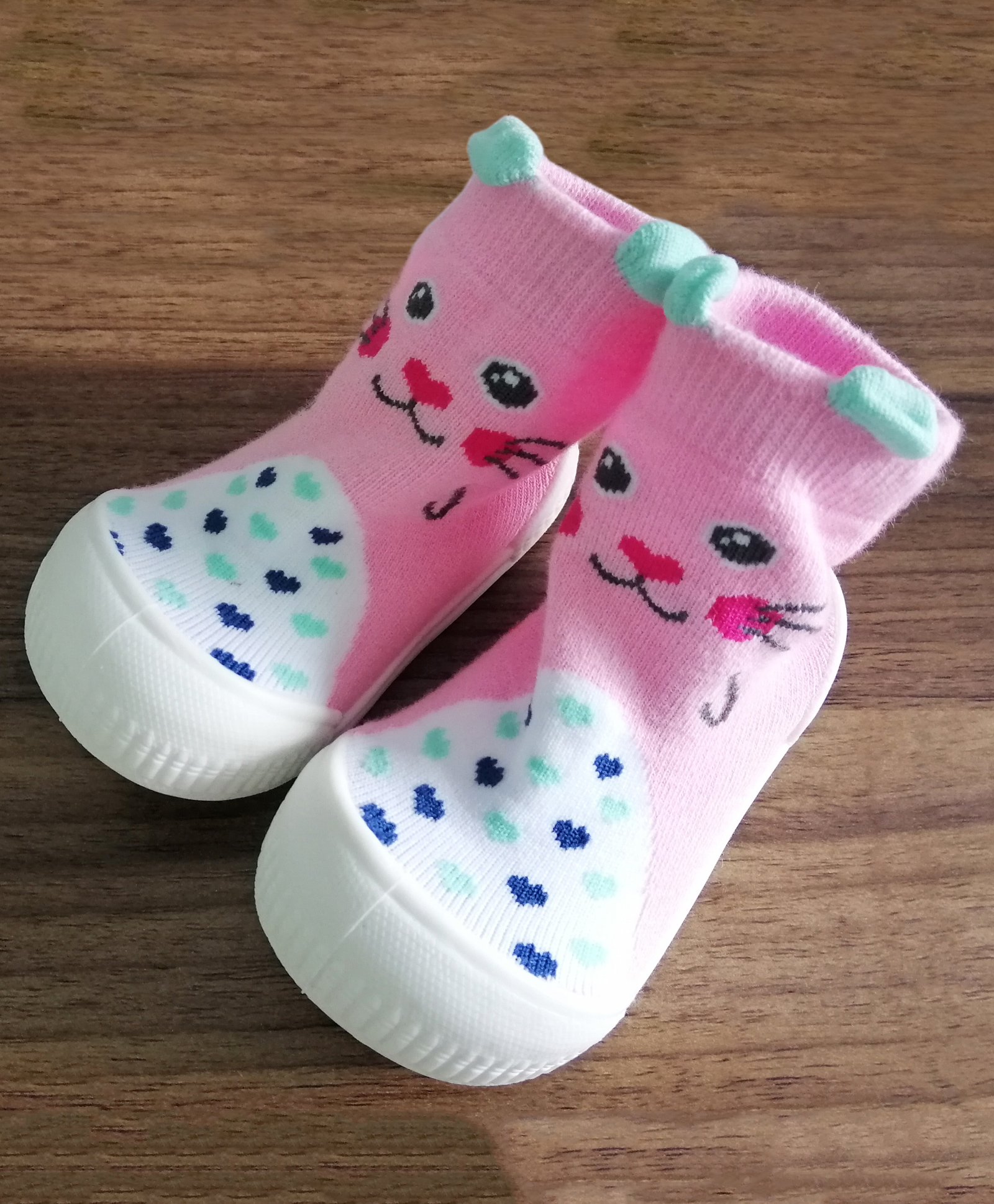 U-grow Baby Anti-Skid Breathable Soft Socks Shoes Pink & White-image-23