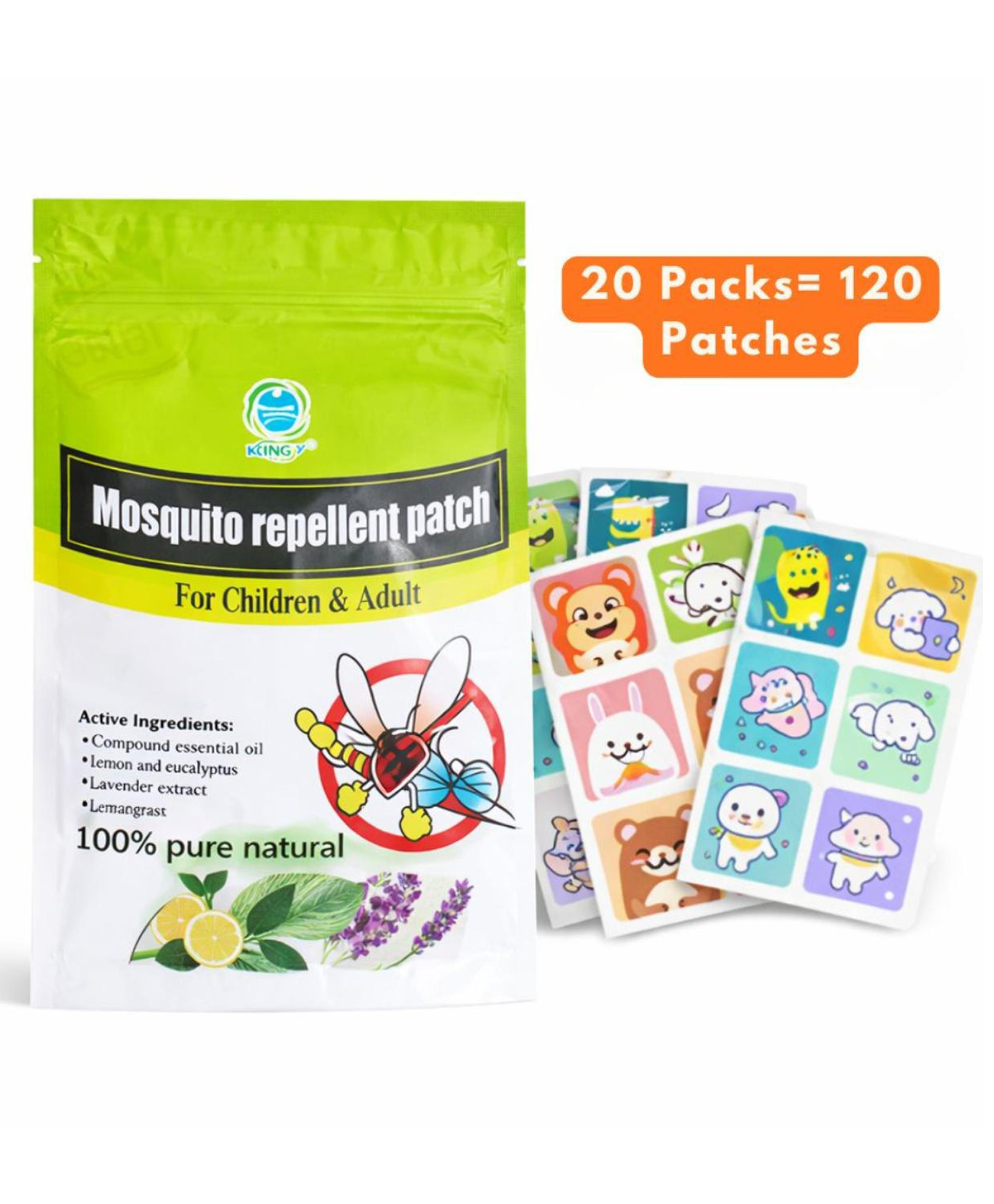 zikku AHC 100% Natural Mosquito Repellent Patch for Baby, Kids & Adult 12 Hours Protection - 120 pieces-picture-48