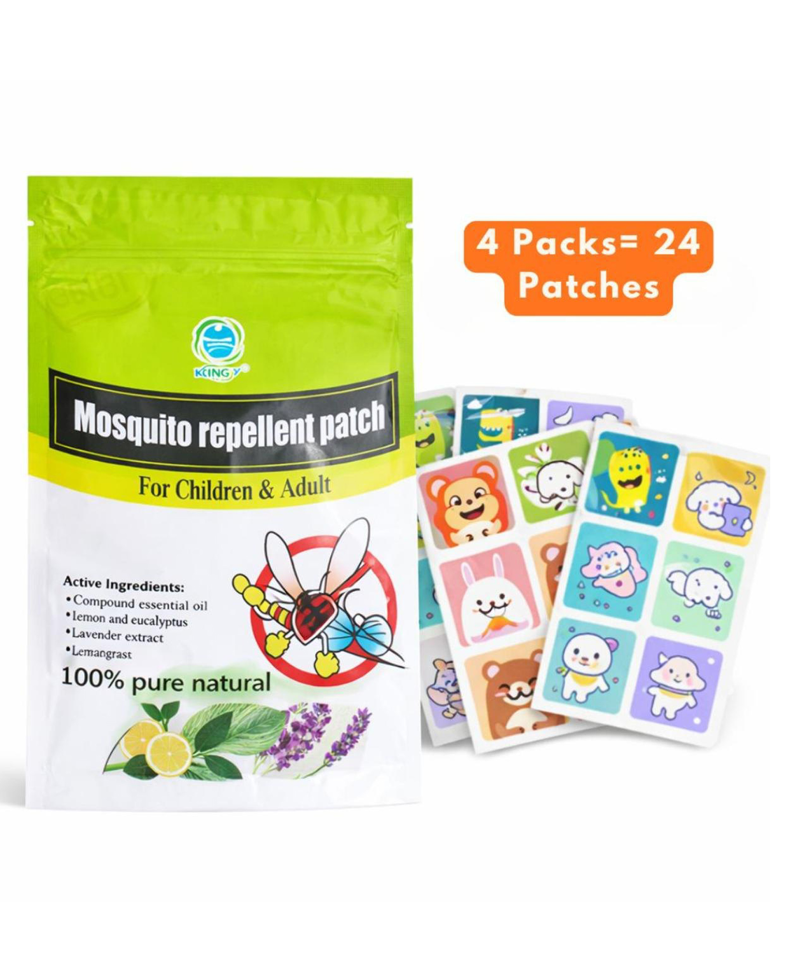 AHC 100% Natural Mosquito Repellent Patch for Baby, Kids & Adult, 12 Hours Protection- 24 pieces-image-39