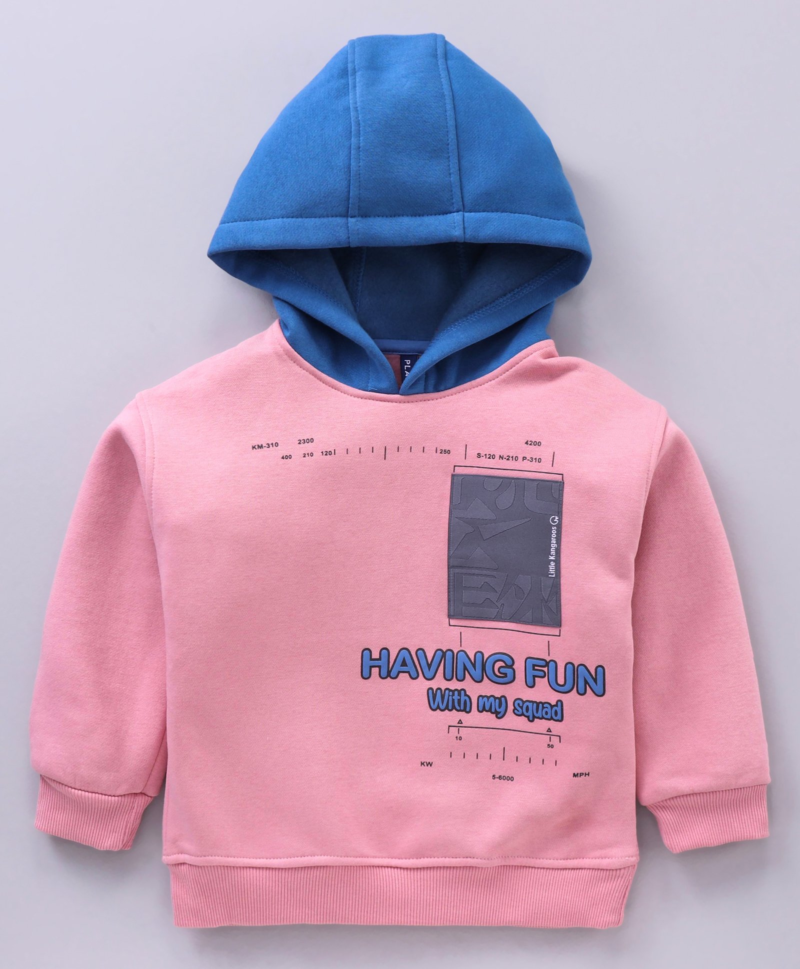 Little Kangaroos Fleece and Woollen Bottomwear NA Fleece BOYS COLLAR SWEAT SHIRT,ONE SIDE BRUSH,320 GSM Boy FLAMINGO PINK 2-3Y-picture-13