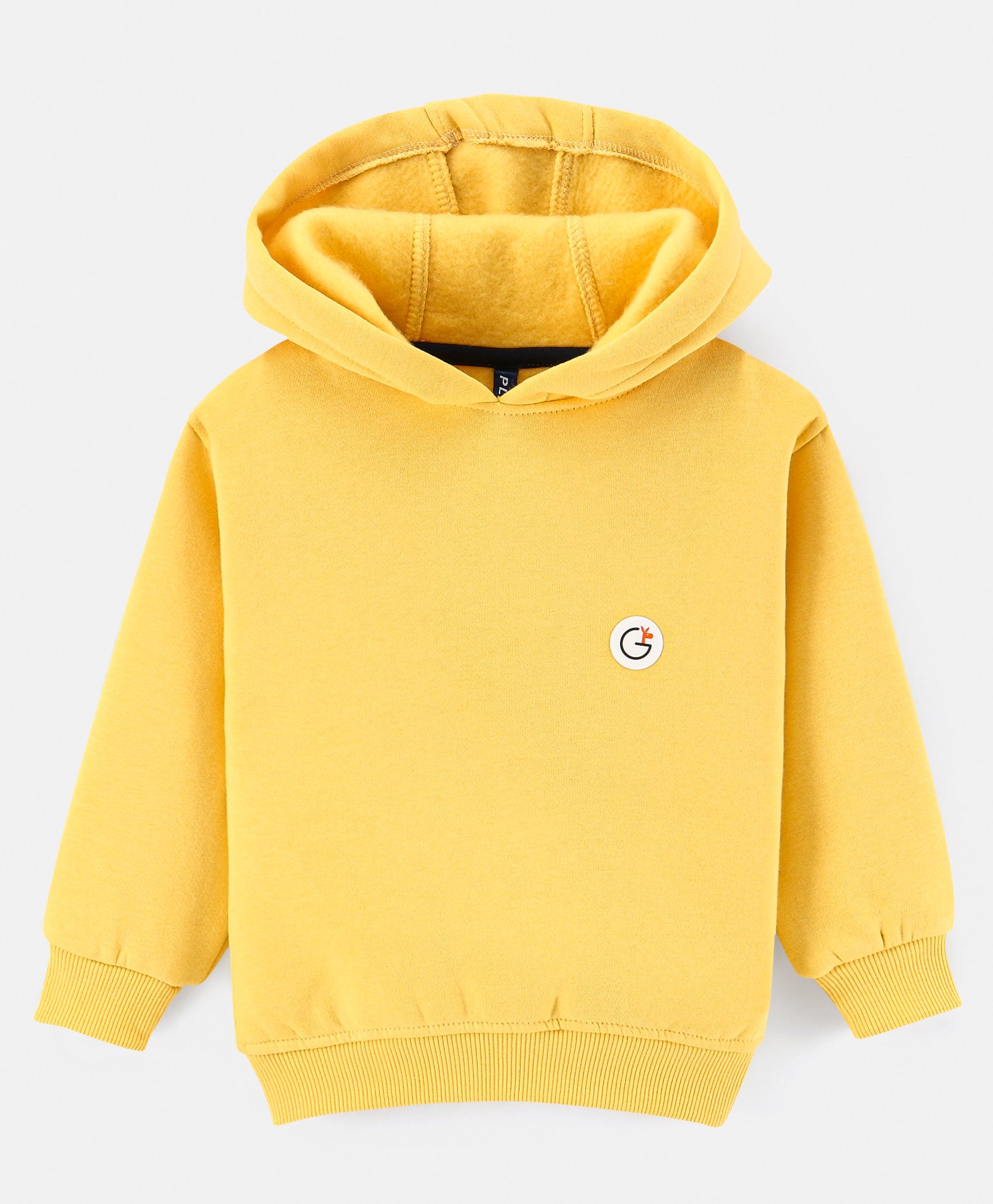 Little Kangaroos Full Sleeves Hooded Solid Sweatshirt - Yellow-picture-25