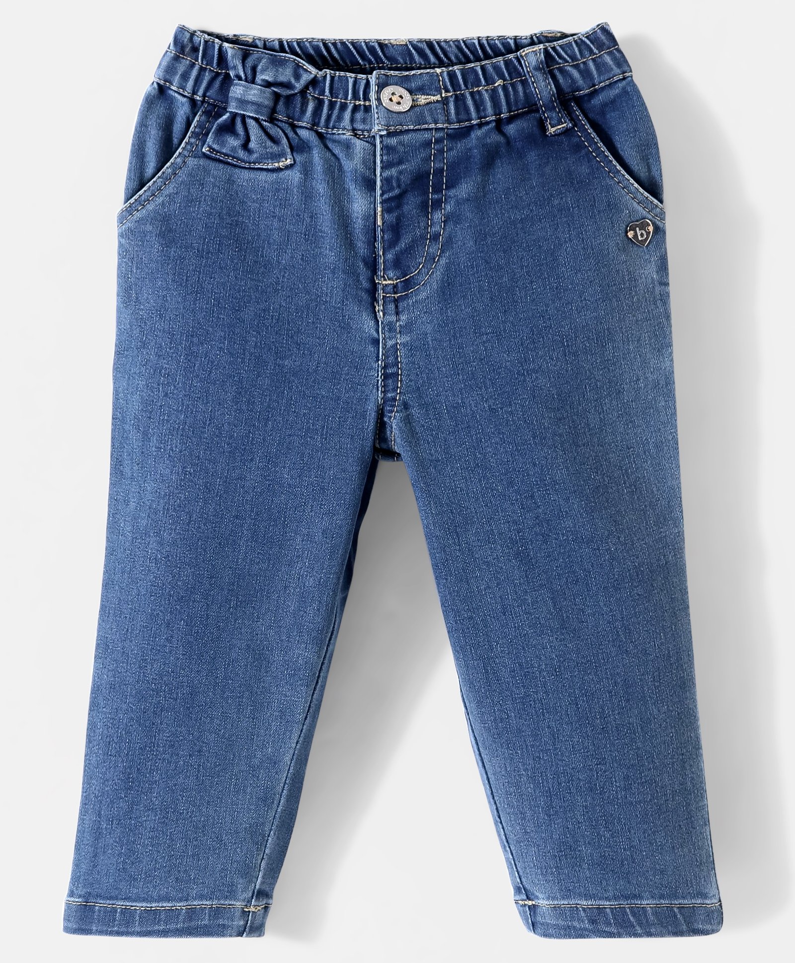 Babyoye Cotton Denim Full Length Solid Color Jeans - Blue-picture-15