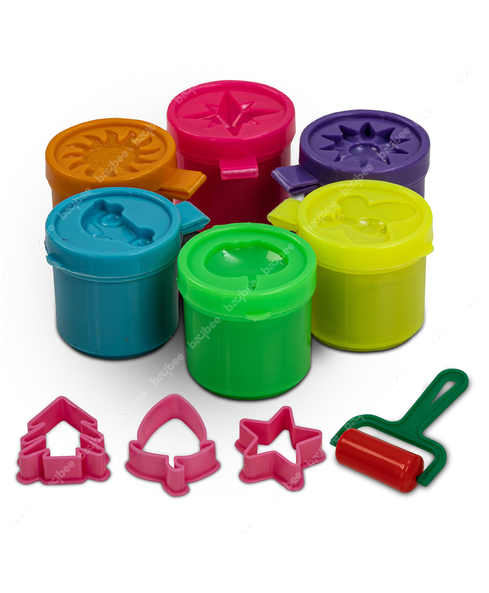 Baybee Air Dry Moulding Clay Dough for Kids Arts and Craft with 9 Shapes 6 Colors & Roller - Multicolor-picture-12