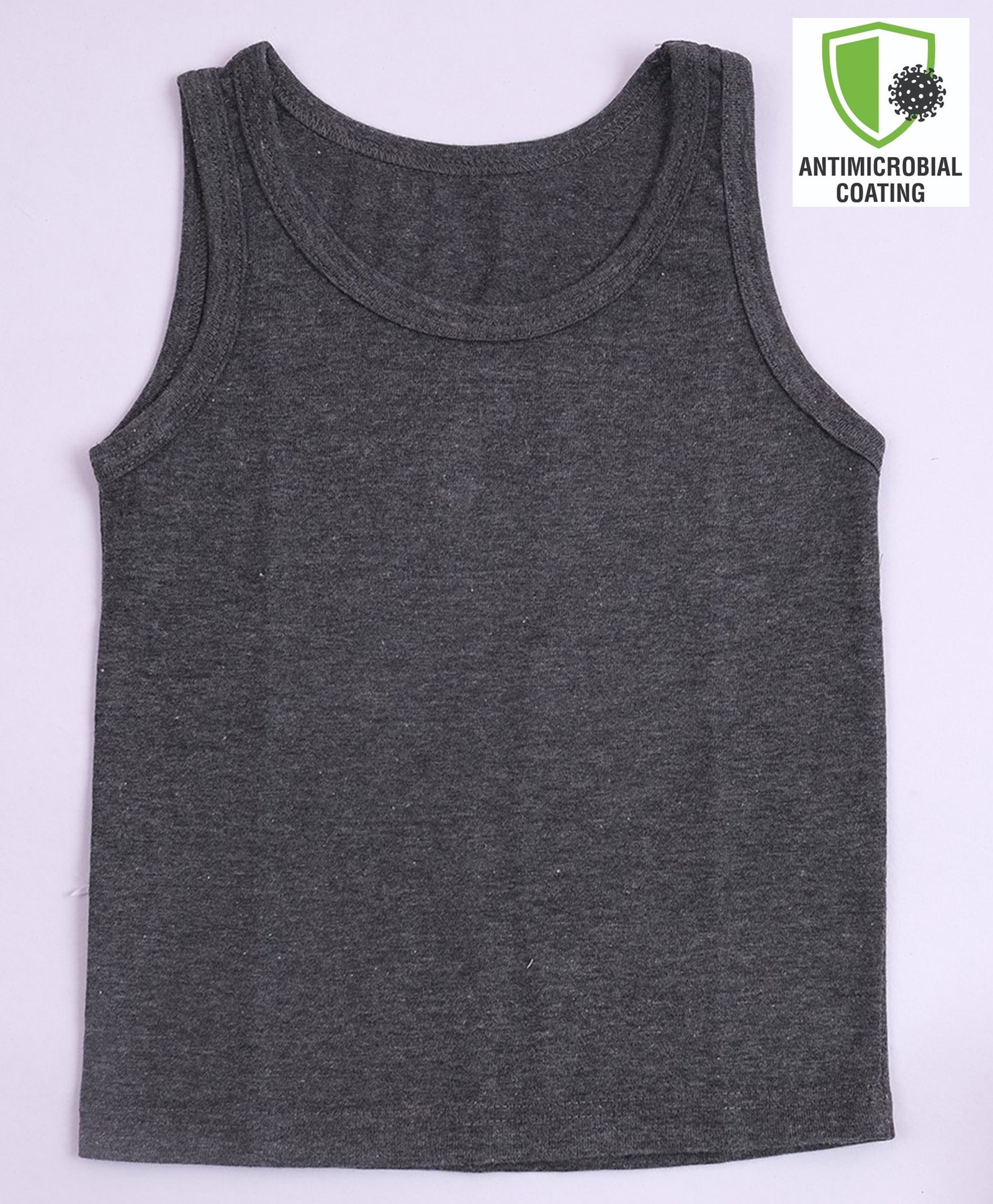 COCOON ORGANICS Sleeveless Solid Vest - Anthracite Melange-image-10