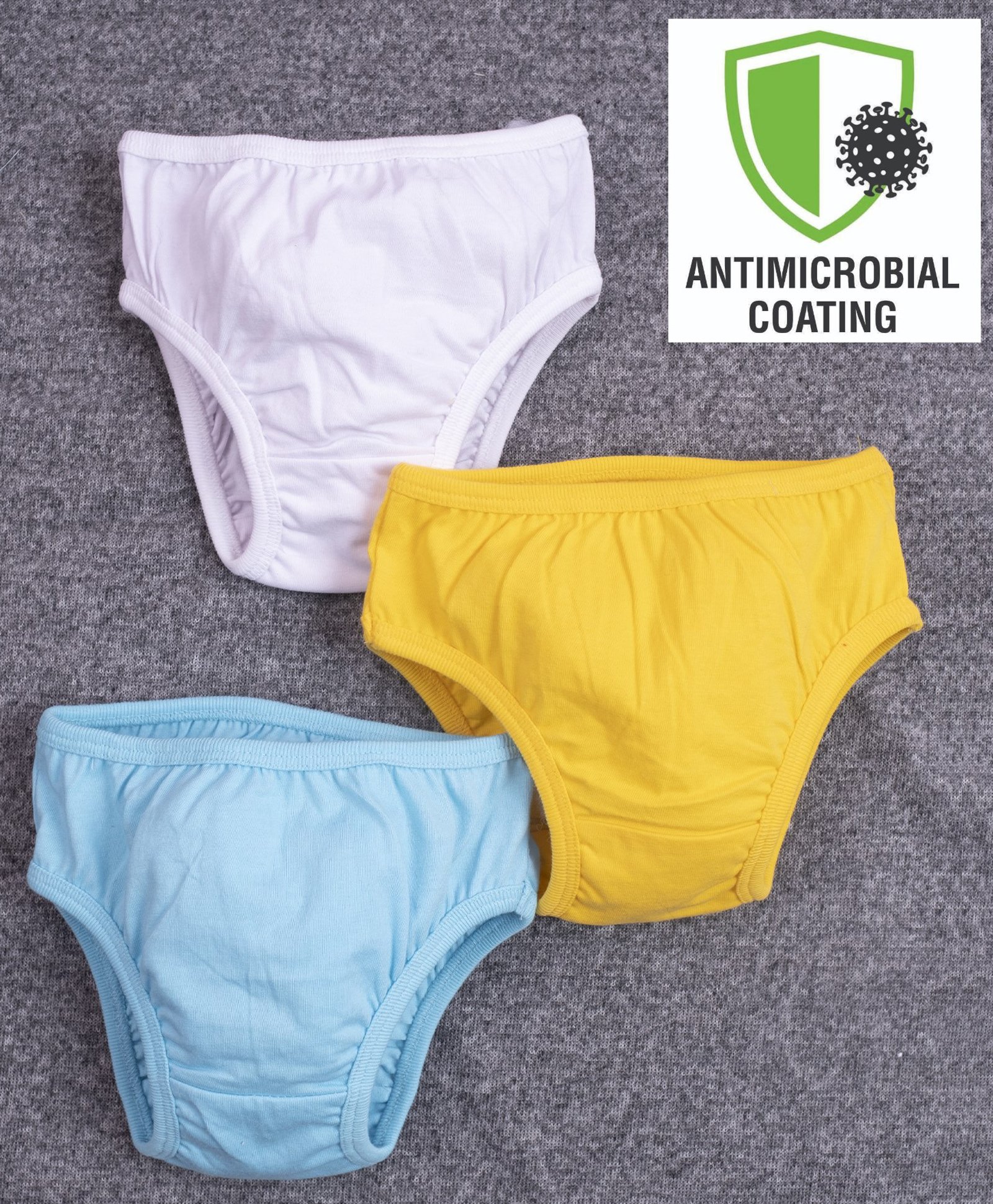 COCOON ORGANICS Pack Of 3 Solid Briefs - White Yellow & Blue-image-38