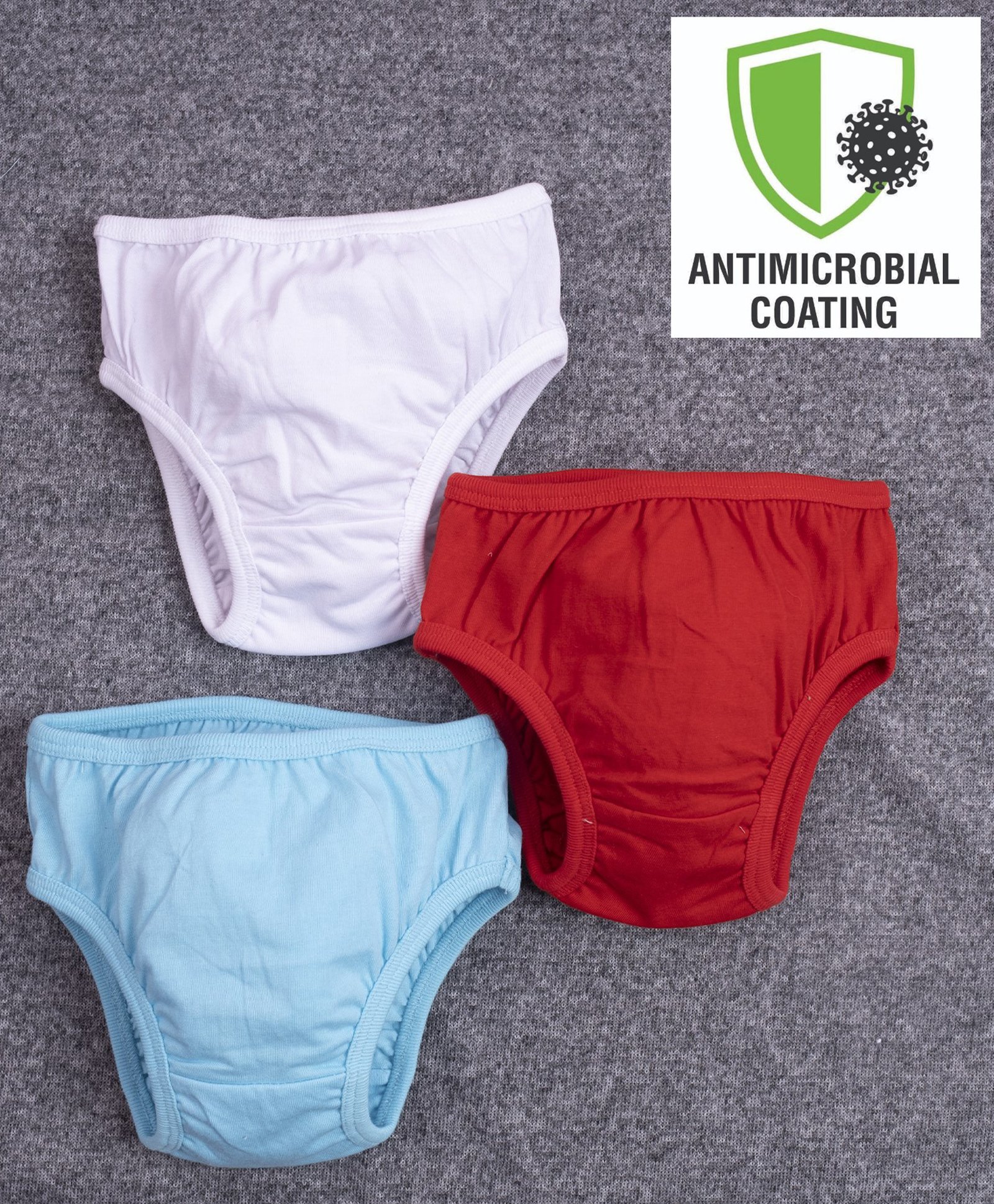 COCOON ORGANICS Pack Of 3 Solid Briefs - White Red & Blue-image-24