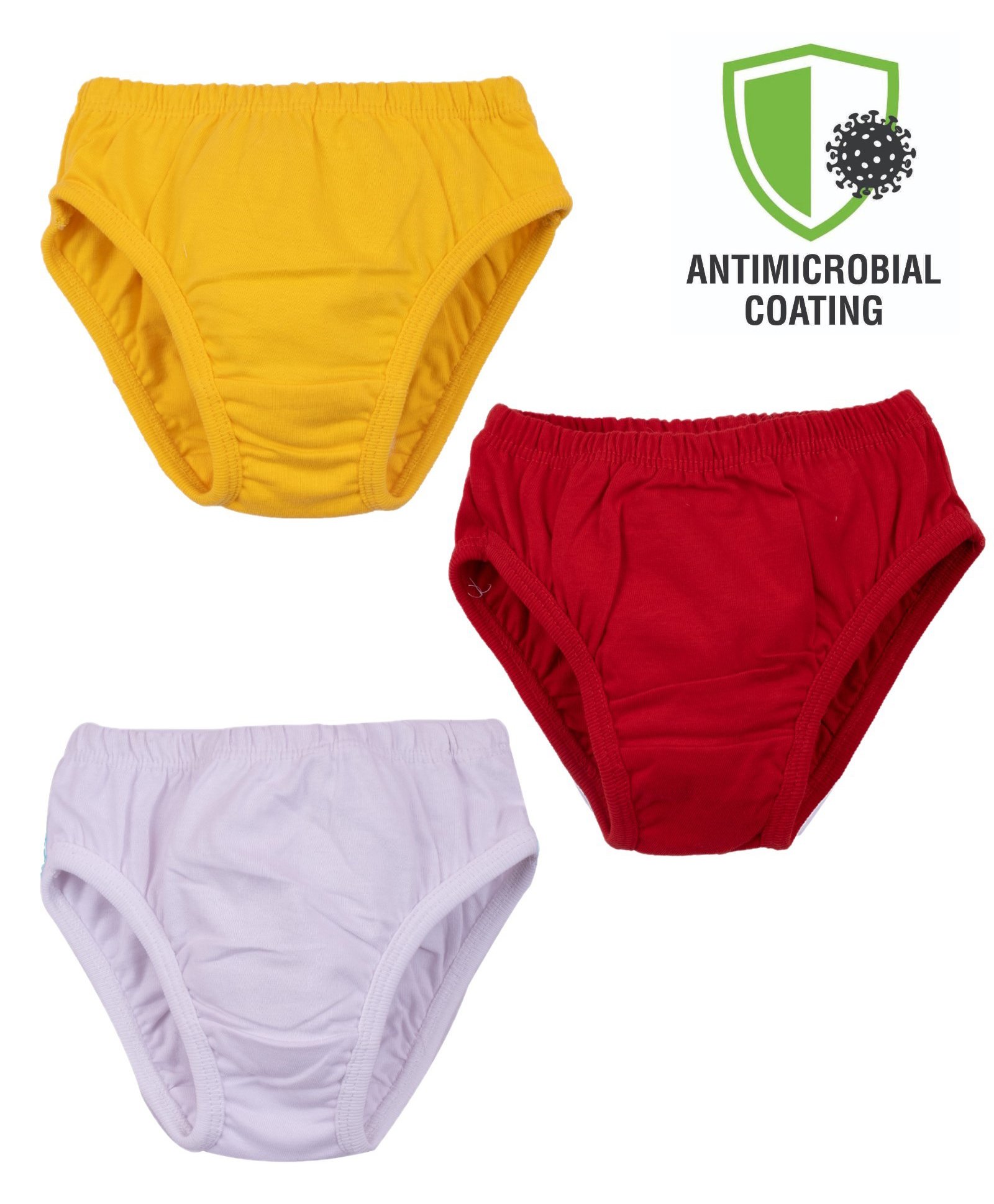 COCOON ORGANICS Pack Of 3 Solid Briefs - Yellow Red & White-picture-24