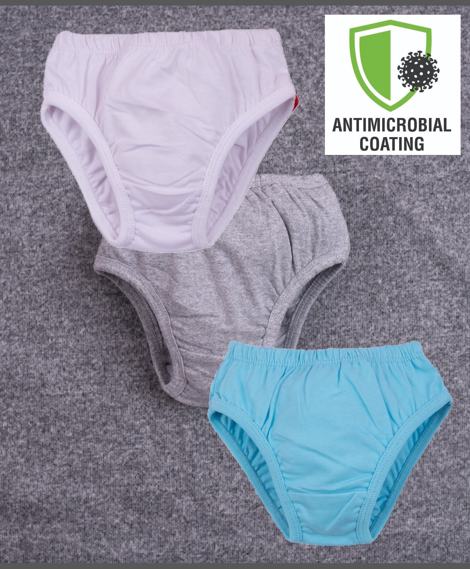 COCOON ORGANICS Pack Of 3 Solid Briefs - White Grey & Blue-picture-10