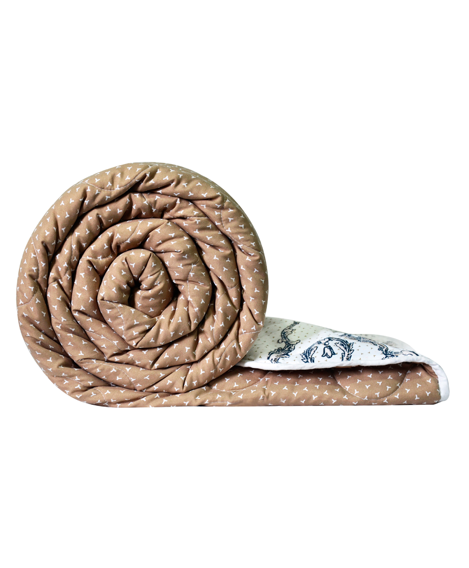 Divine Casa  Abstract Microfiber Polyester Double Reversible Comforter -Beige & Brown-image-39