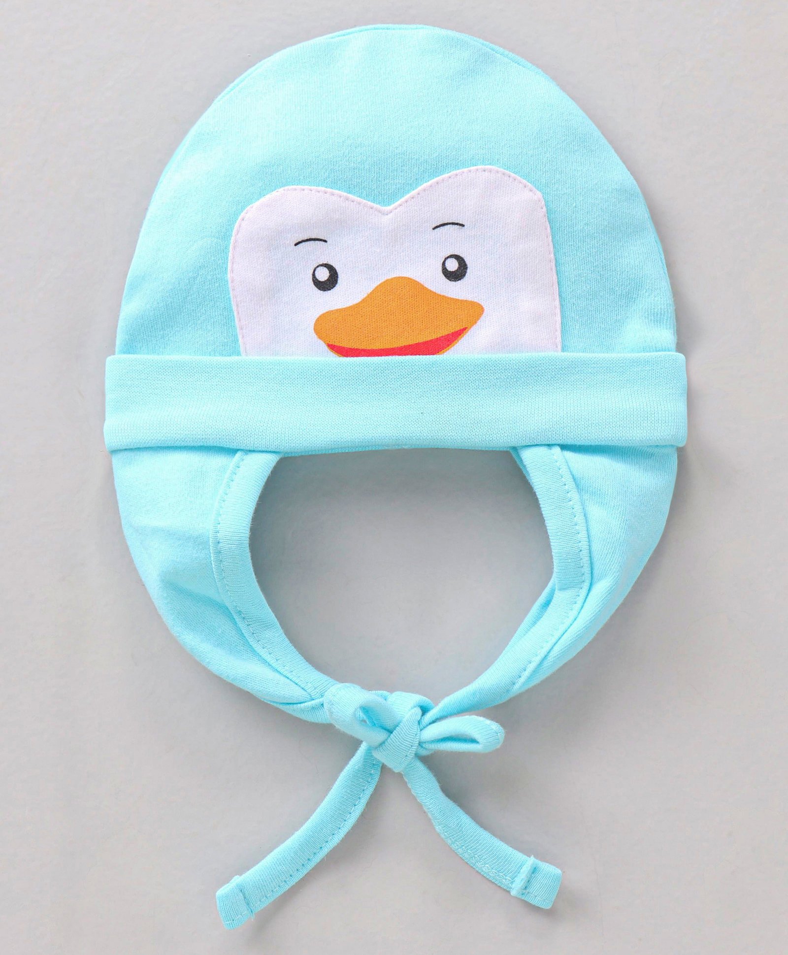 Babyhug 100% Cotton Tie Knot Cap Duck Face Patch Blue - Diameter 16 cm-image-35