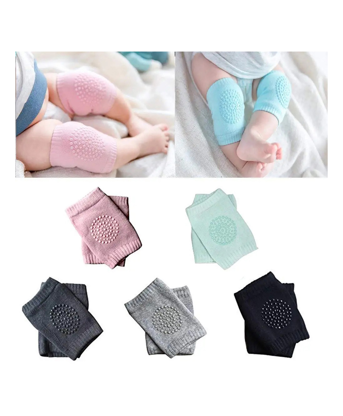 MIHAR ESSENTIALS Anti Slip Baby Knee Pads ( Color May Vary)-image-31