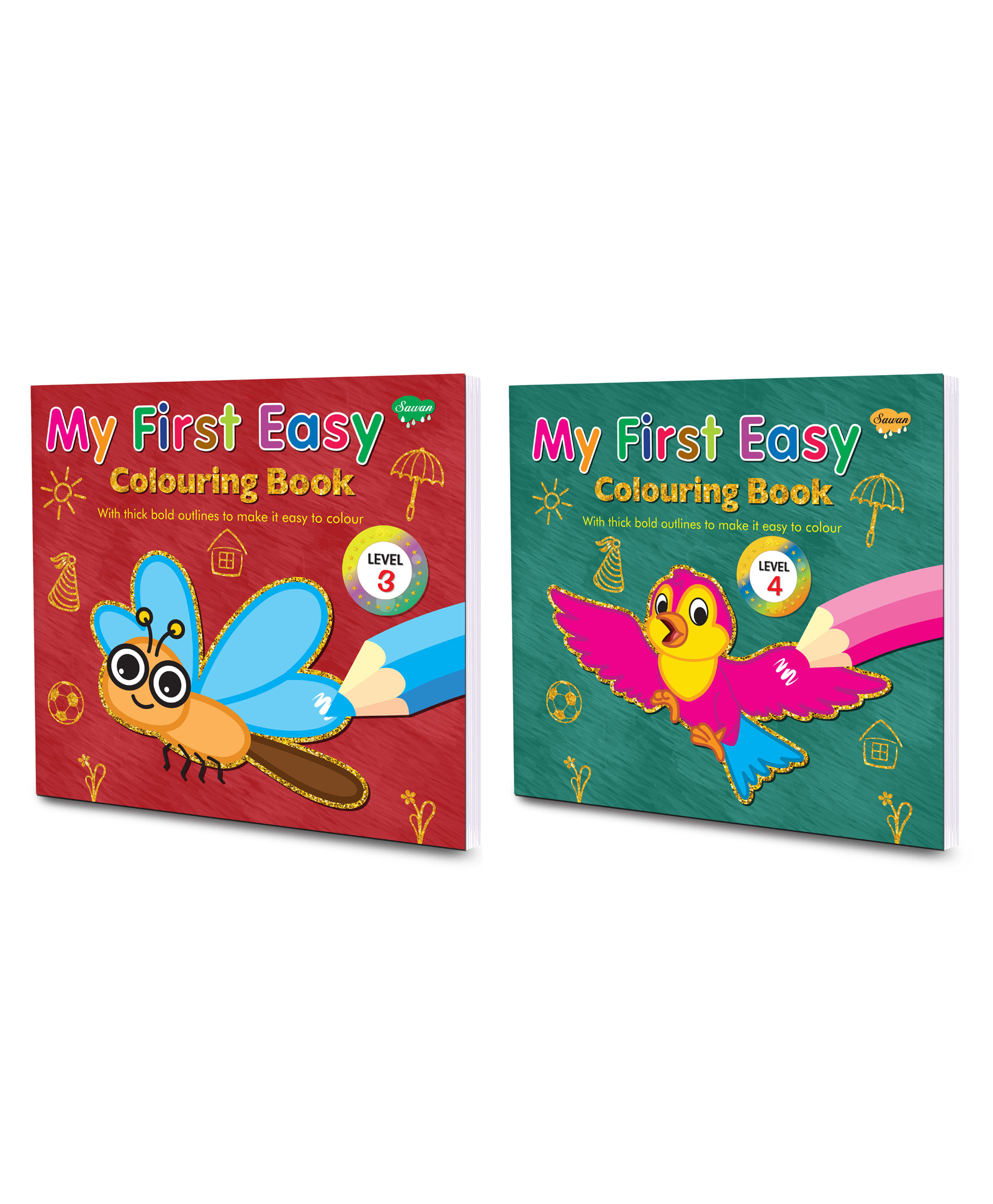 Sawan Presents Set Of 2 My First Easy Colouring Books of Level 3 & Level 4 - Multicolour-picture-40