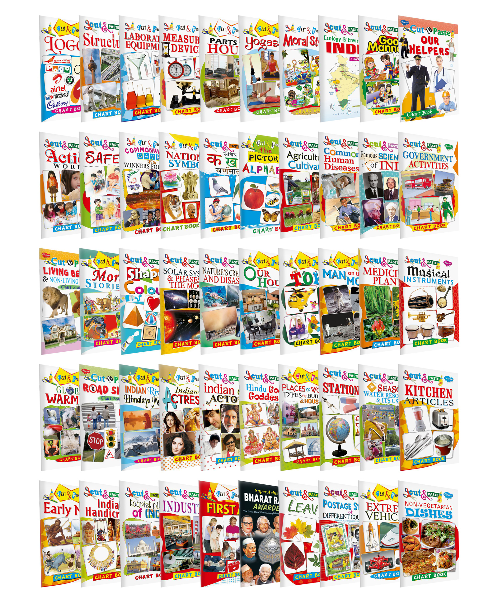 Cut and Paste Chart Books Set Of 50 Combo 2 - English-image-45