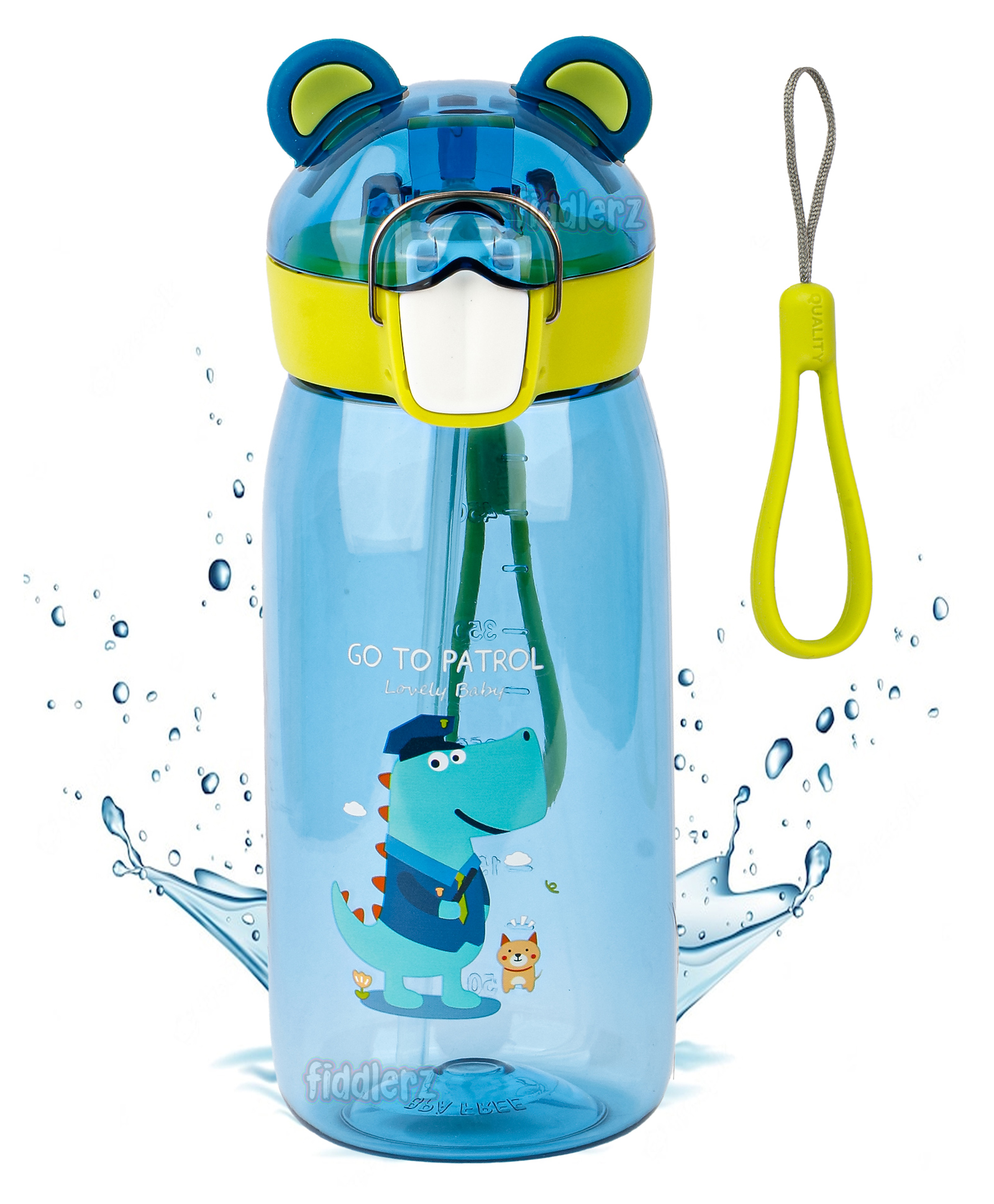 Fiddlerz Teddy Shape Sipper Bottle Green - 550 ml-image-24