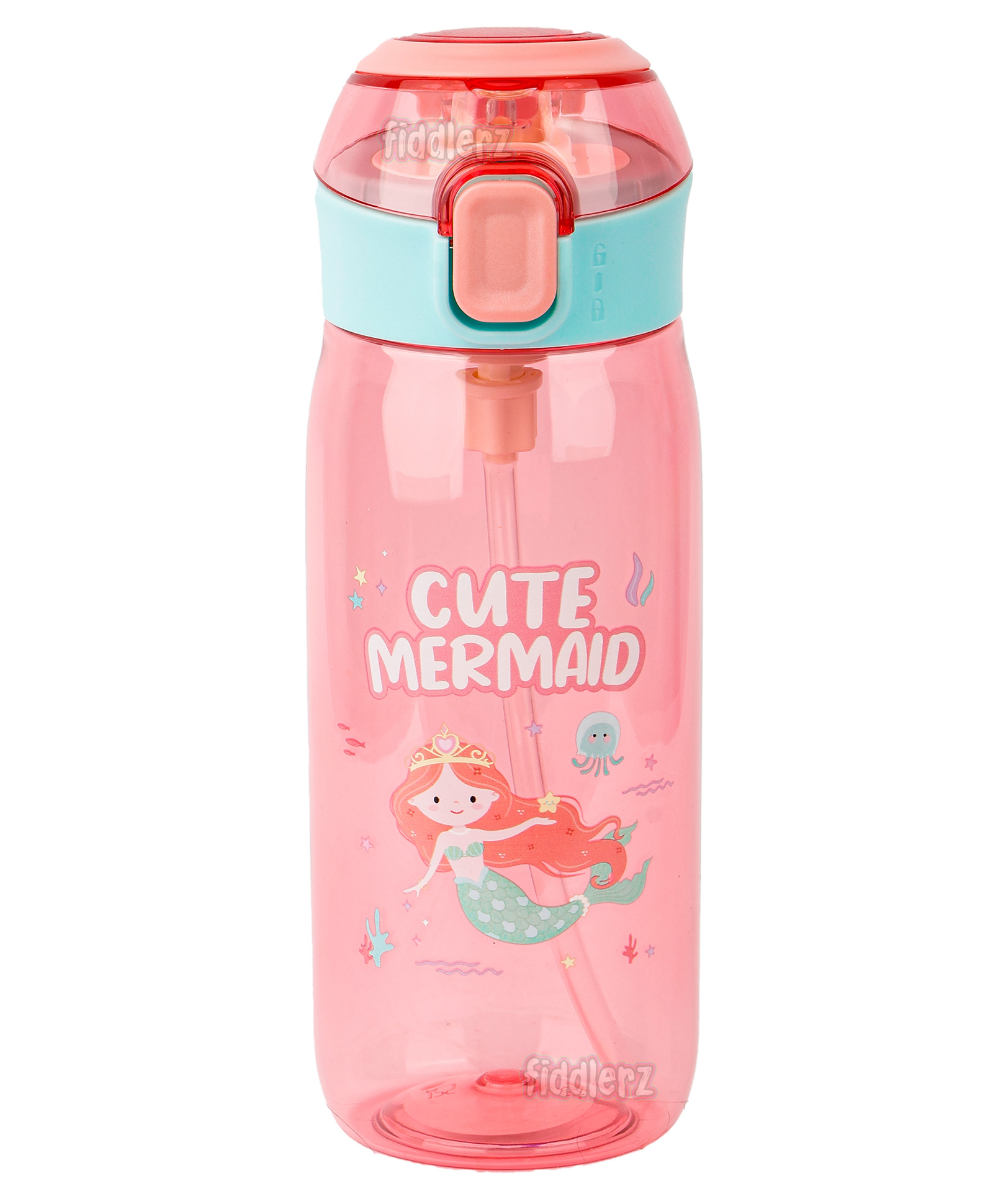 Fiddlerz Water Bottle with Sipper Antileak Pop Button Pink - 630 ml-image-28