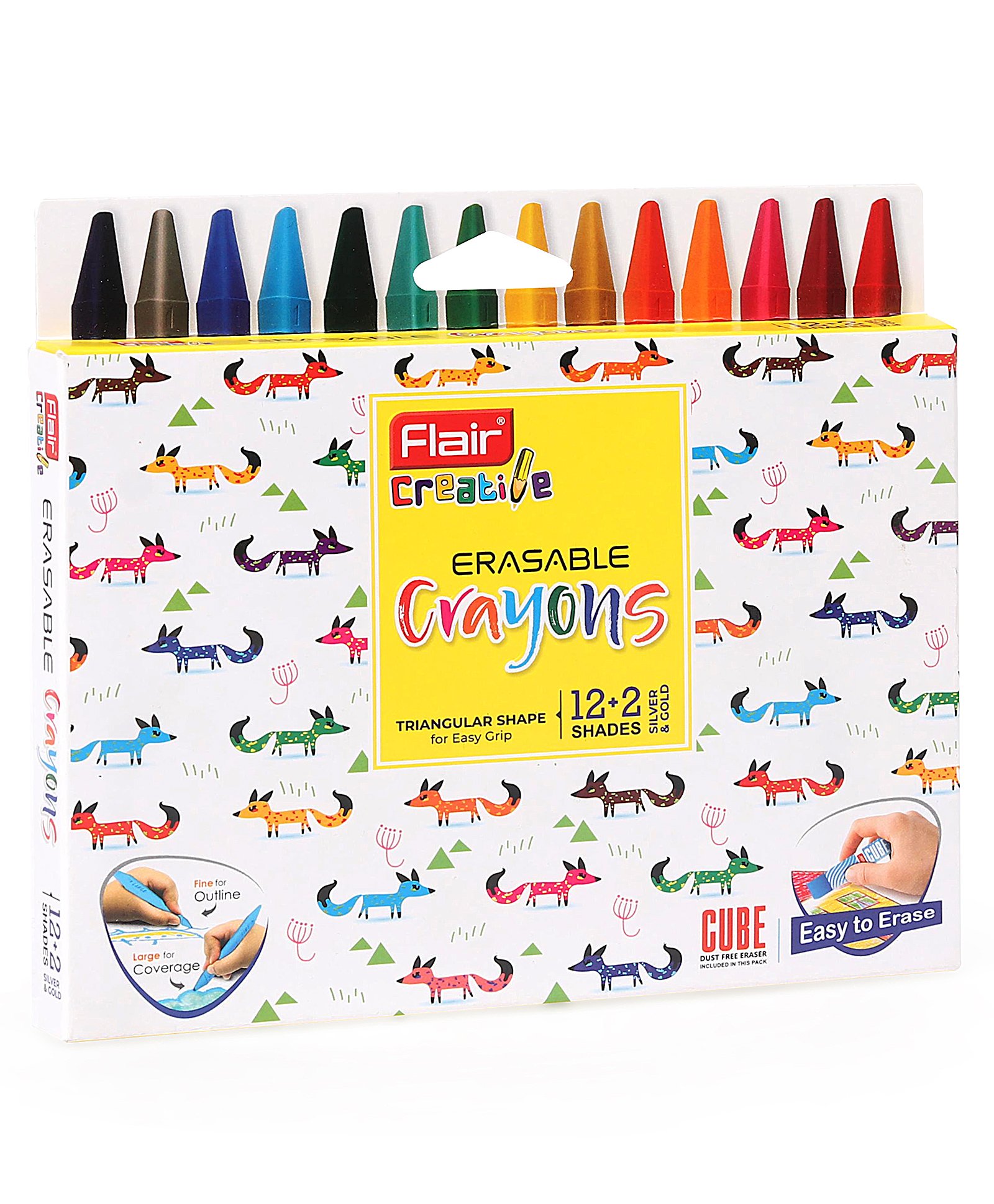 Flair Erasable Crayons Pack Of 14 - Multicolor-picture-42
