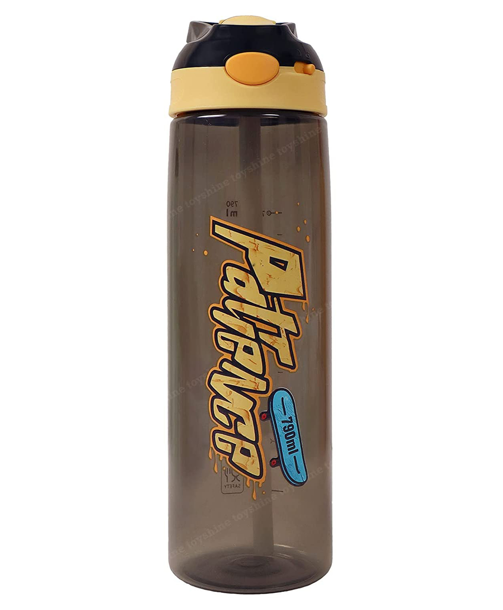 Toyshine Sparky 790 ML Kids Water Bottle with Stainer, BPA Free Children's Drinkware with Button Lock, Brown-image-43