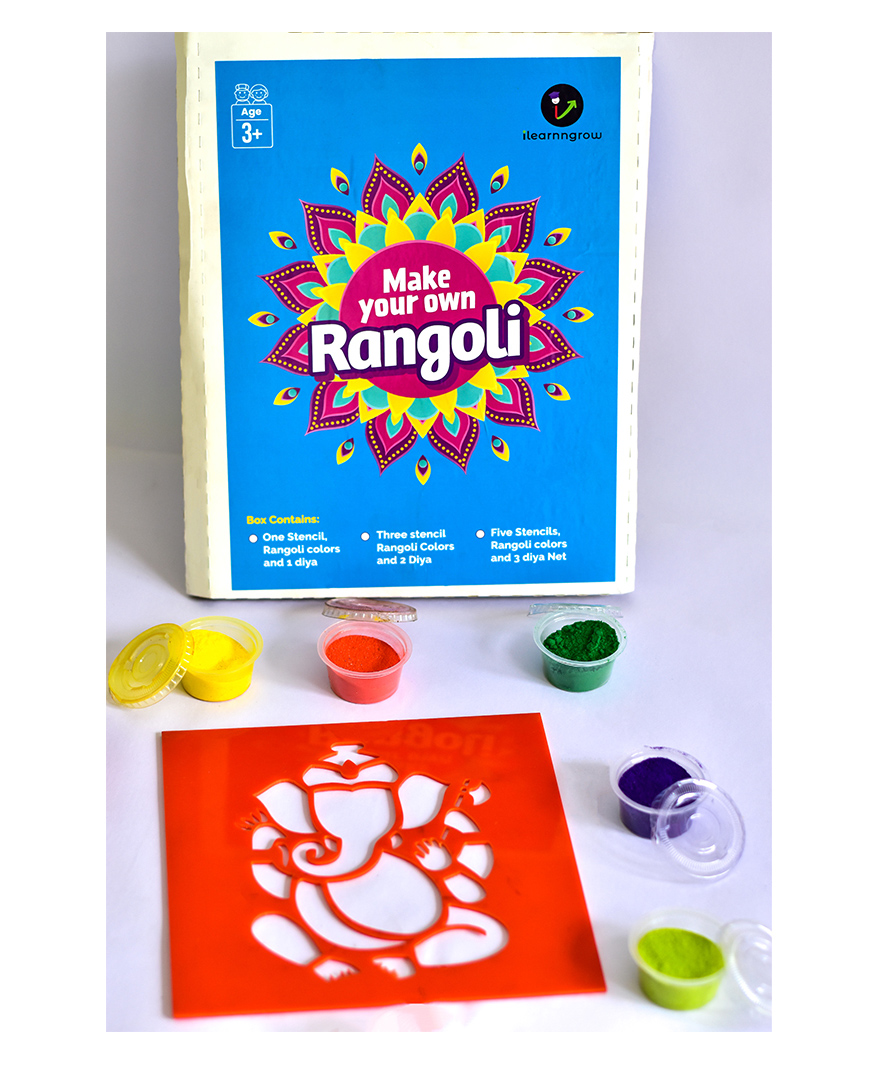 ilearnngrow Diwali D I Y Rangoli Kit Ganesh Ji - Multicolour-image-3