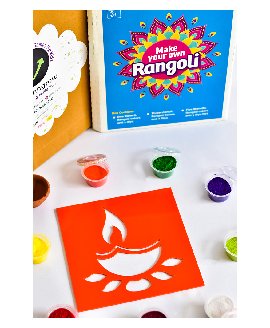 ilearnngrow Diwali D I Y Rangoli Kit Diya - Multicolour-picture-21