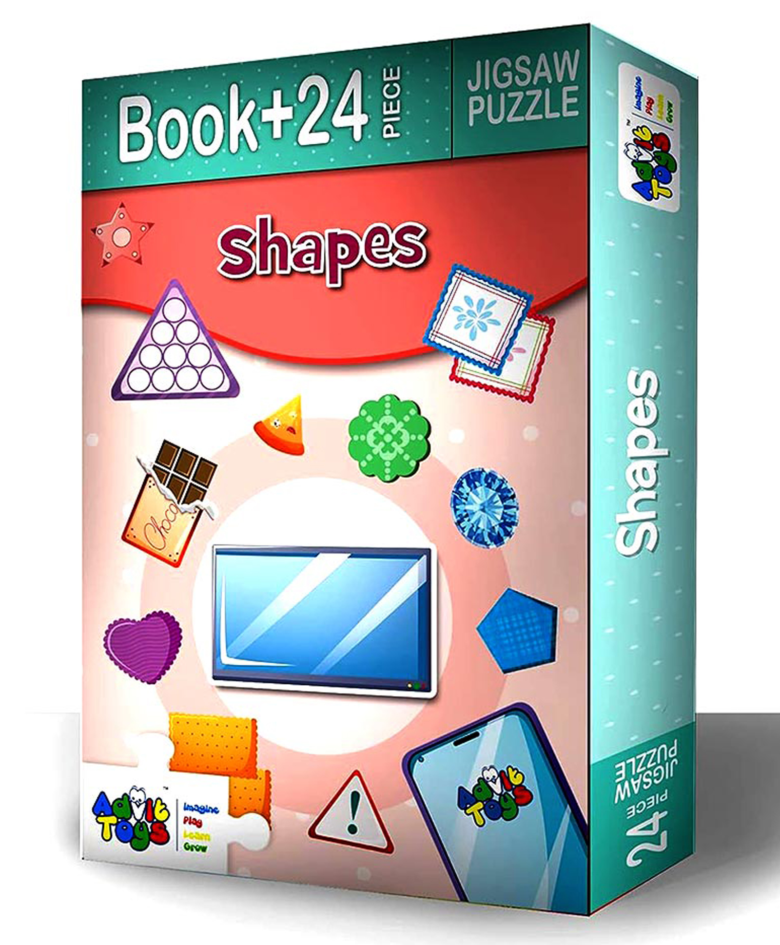 advit toys Shapes - Jigsaw Puzzle Educational Fun Fact Book Inside Multicolor- 24 Pieces-picture-33