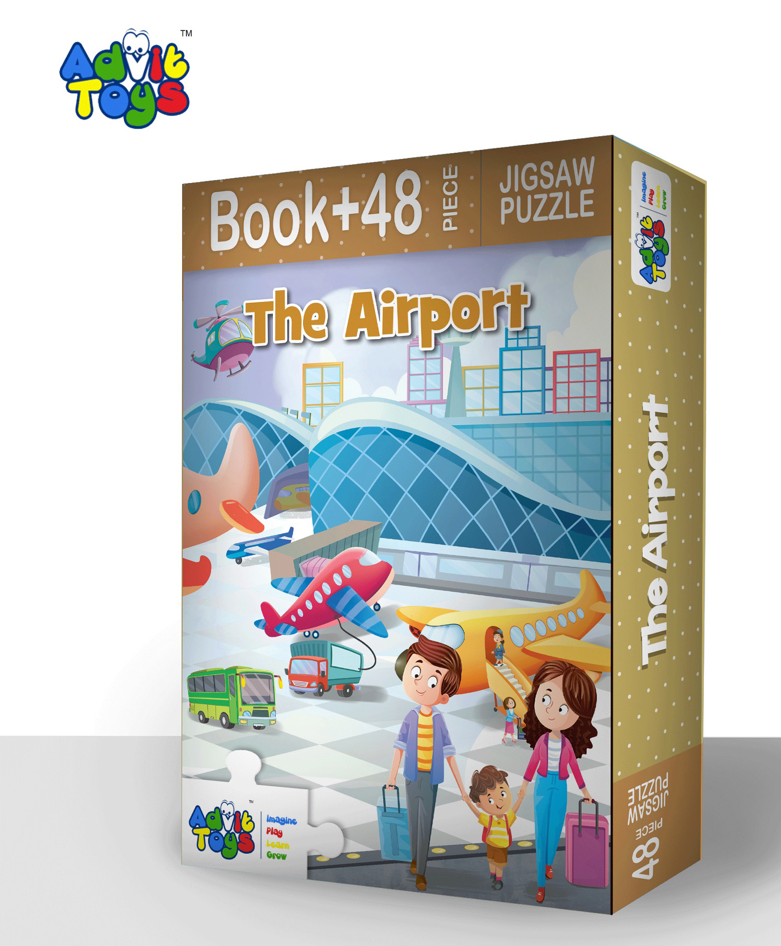 Advit Toys The Airport Theme Jigsaw Puzzle 48 Piece & Educational Fun Fact Book Inside (Color May Vary)-picture-38