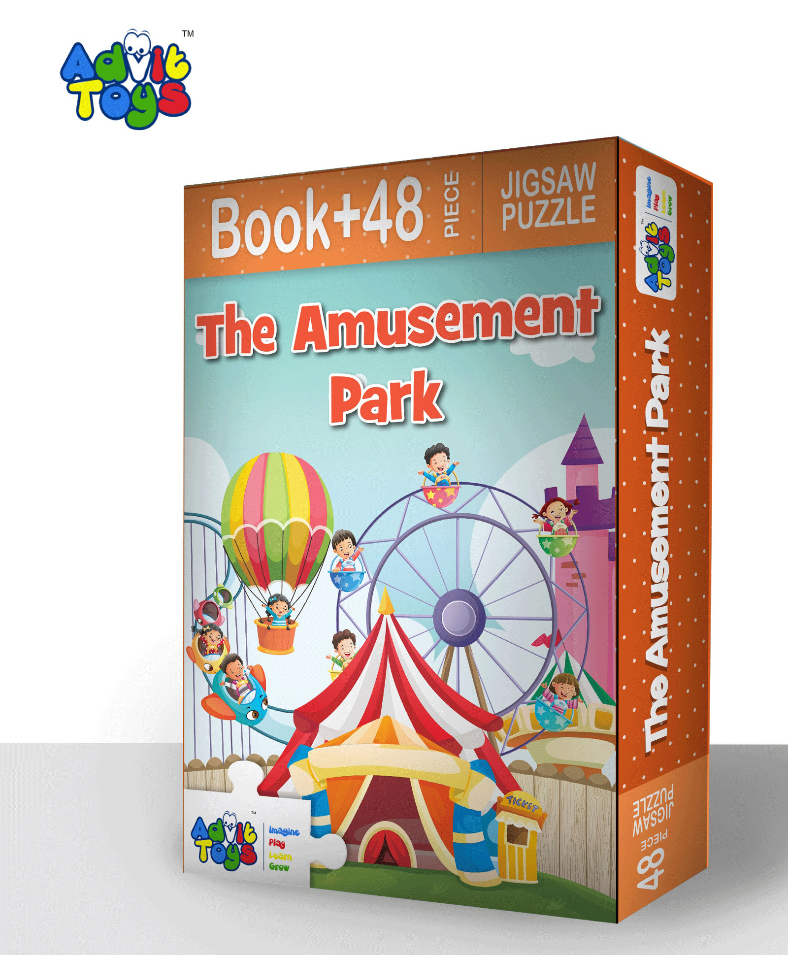 Advit Toys The Amusement Park Jigsaw Puzzle Educational Fun Fact Book Inside - 48 Pieces (Color May Vary)-picture-34
