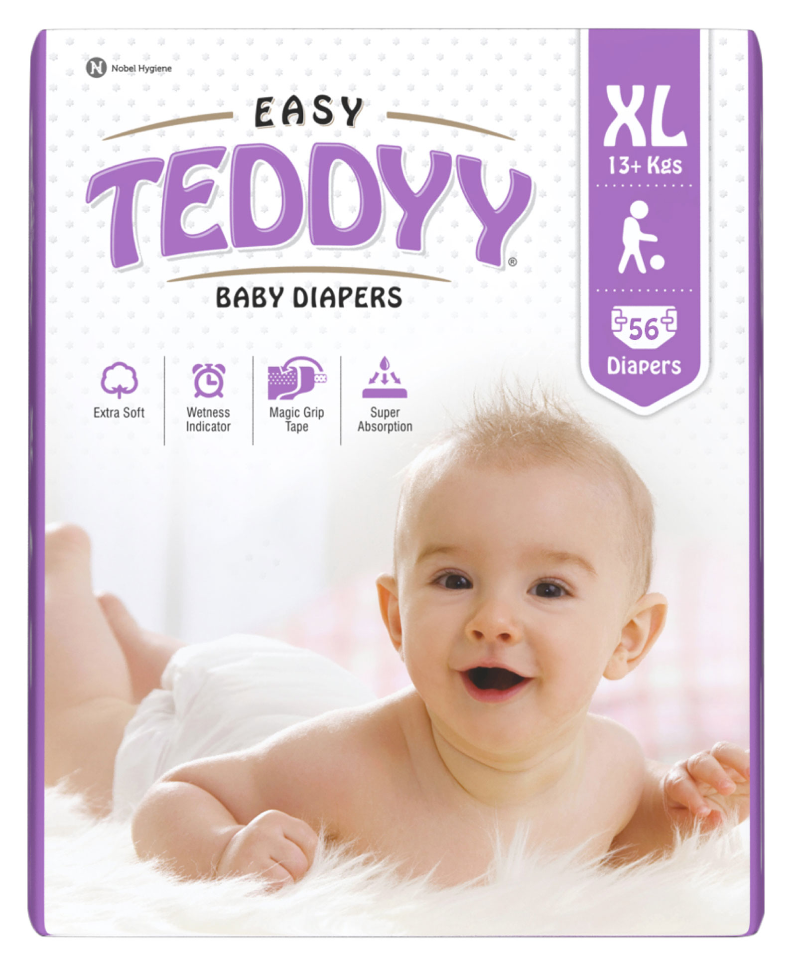 Teddyy Baby Diapers Easy Taped Style Diaper Extra Large - 56 Pieces