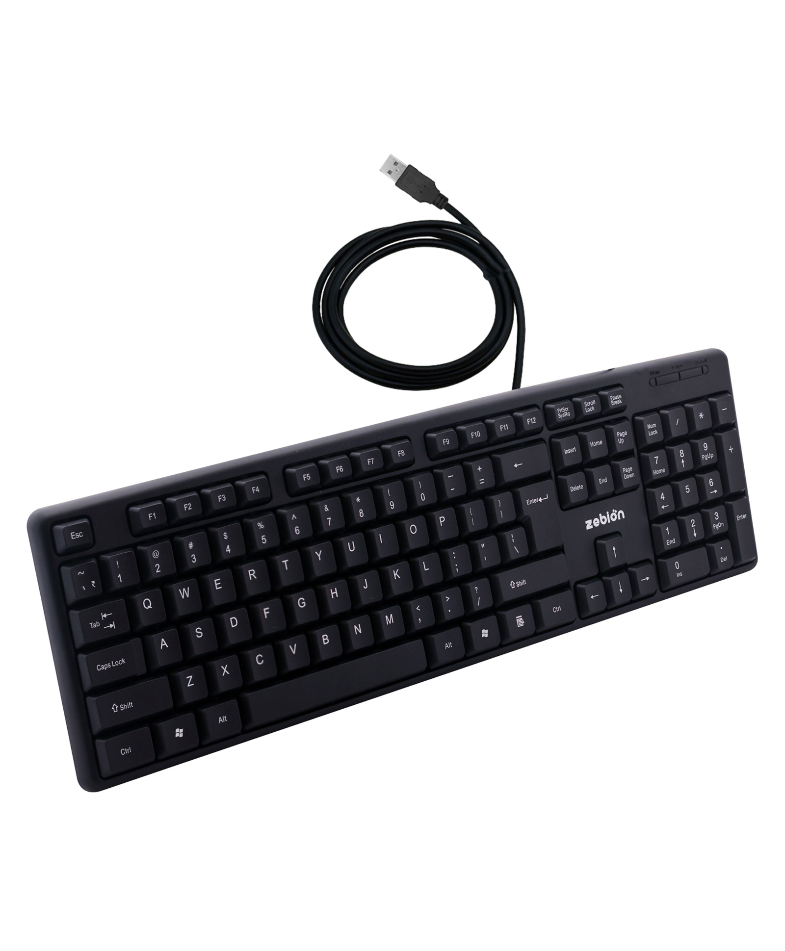 Zebion K500 Wired USB Multi Device Keyboard - Black-image-1