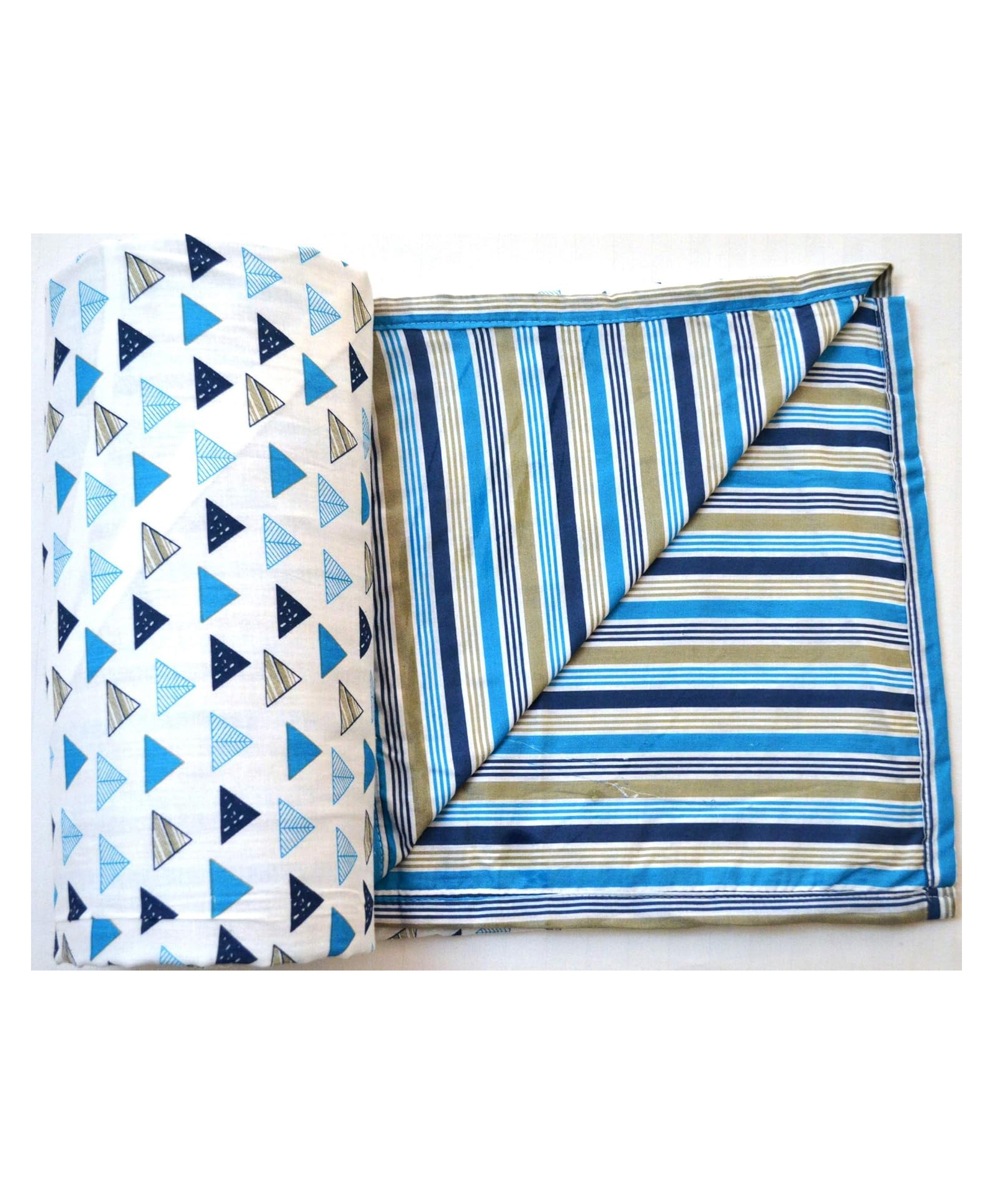 Trance Home Linen Pure Malmal Cotton Multipurpose Baby Blanket or Baby Dohar - Multicolour-picture-21