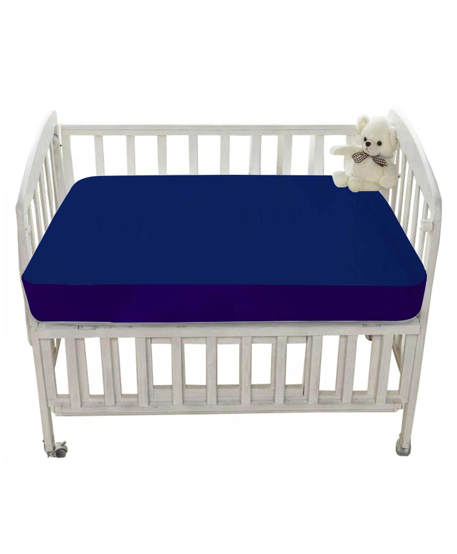 Trance Home Linen Cotton Terry Waterproof Crib Protector | Baby Mattress / Bed Protector (24x48 Inch,Blue)-Pack of 2-picture-48