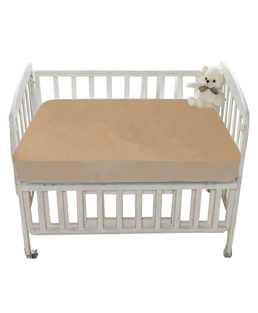 Trance Home Linen Cotton Terry Waterproof Crib Protector | Baby Mattress / Bed Protector (24x48 Inch,Brown)-Pack of 2-picture-47