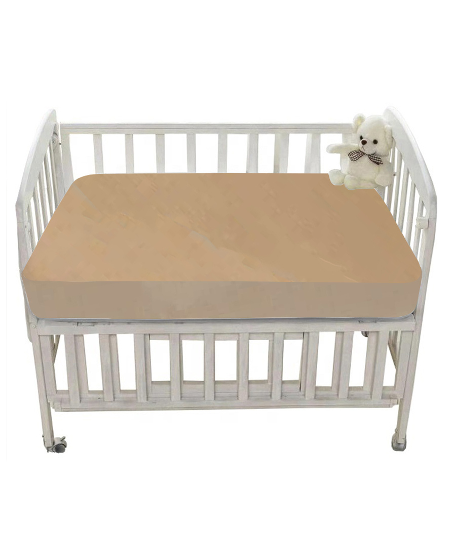 Trance Home Linen Cotton Terry Waterproof Crib Protector | Baby Mattress / Bed Protector (28x52 Inch,Brown)-Pack of 2-picture-42