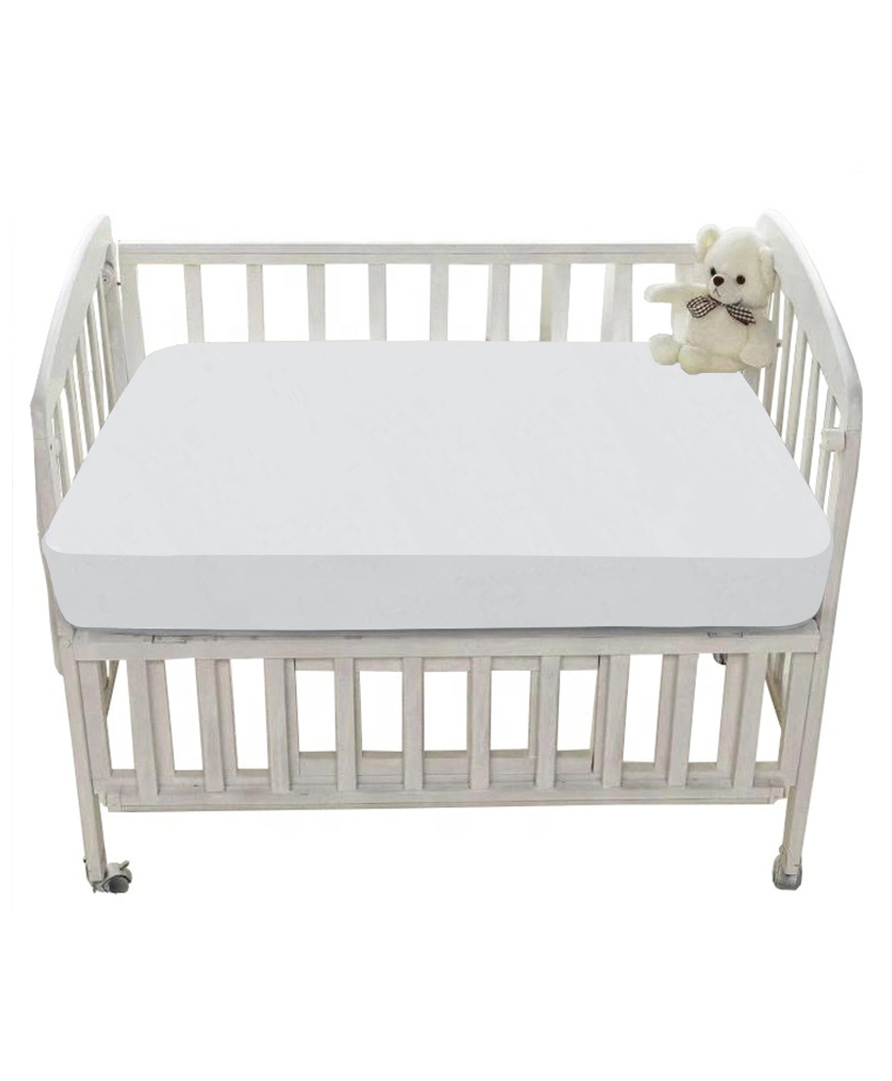 Trance Home Linen Cotton Terry Waterproof Crib Protector | Baby Mattress / Bed Protector (28x52 Inch,White)-Pack of 2-picture-33