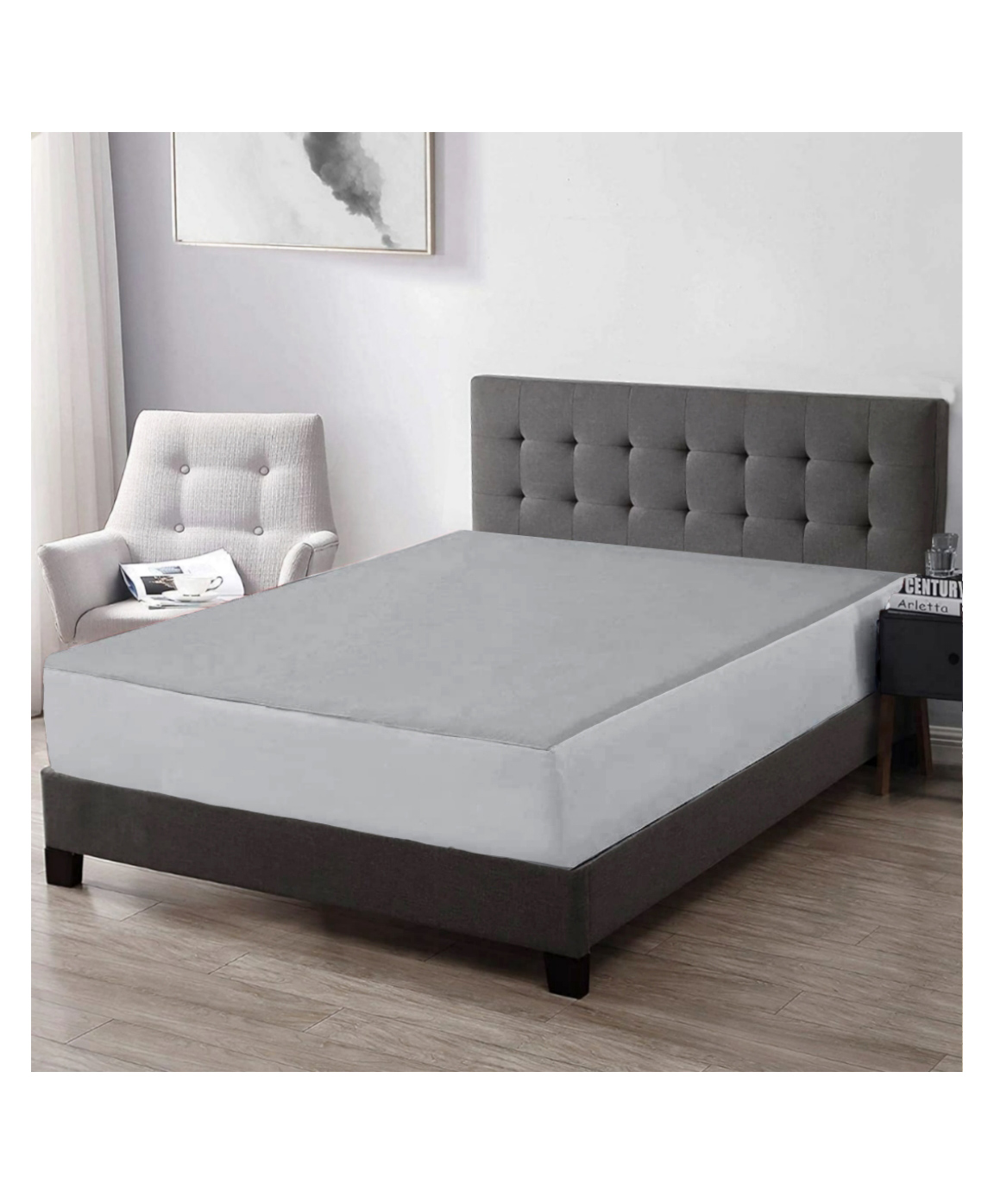 Trance Home Linen Premium 220 GSM Mattress Protector For Double Size Bed Waterproof Bed Protector  78 x 60 Inch - Brown-picture-33