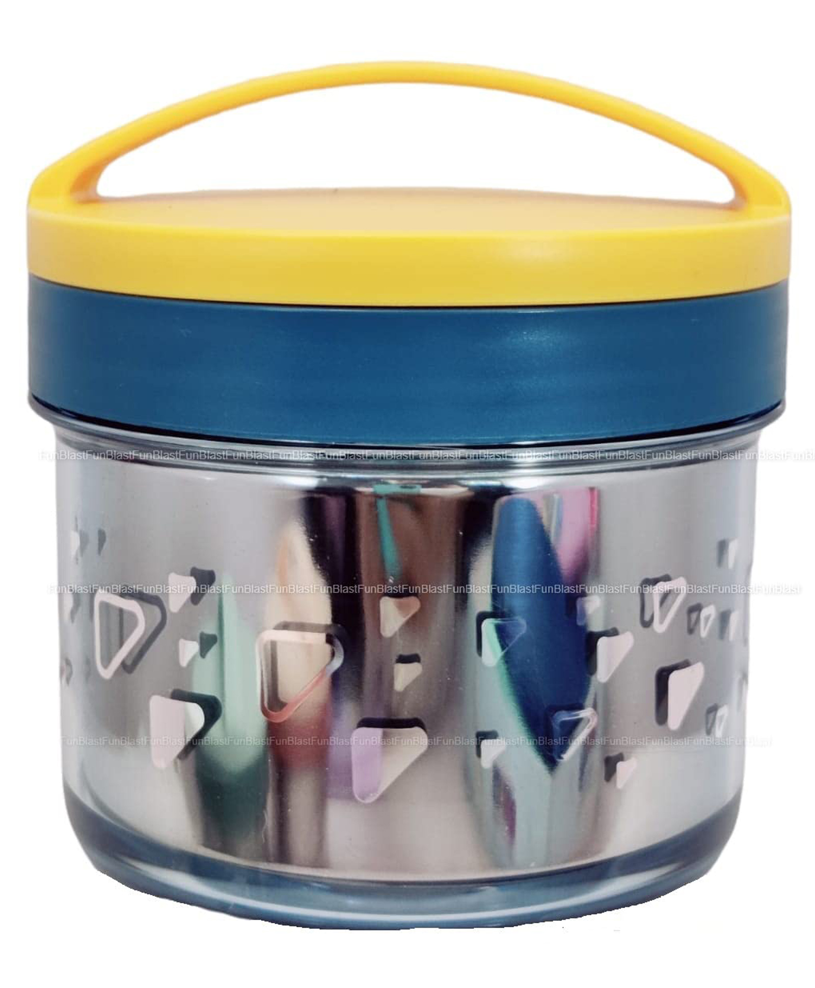 FunBlast Round Shaped Lunch Box Yellow  600 ML-picture-23
