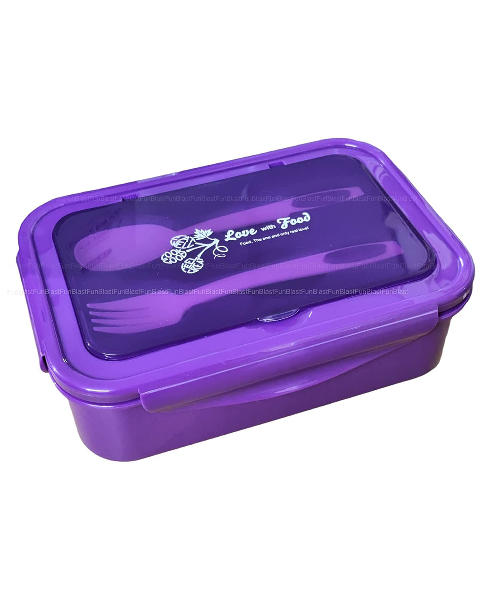FunBlast Lunch Box with Spoon and Fork  Purple-picture-23