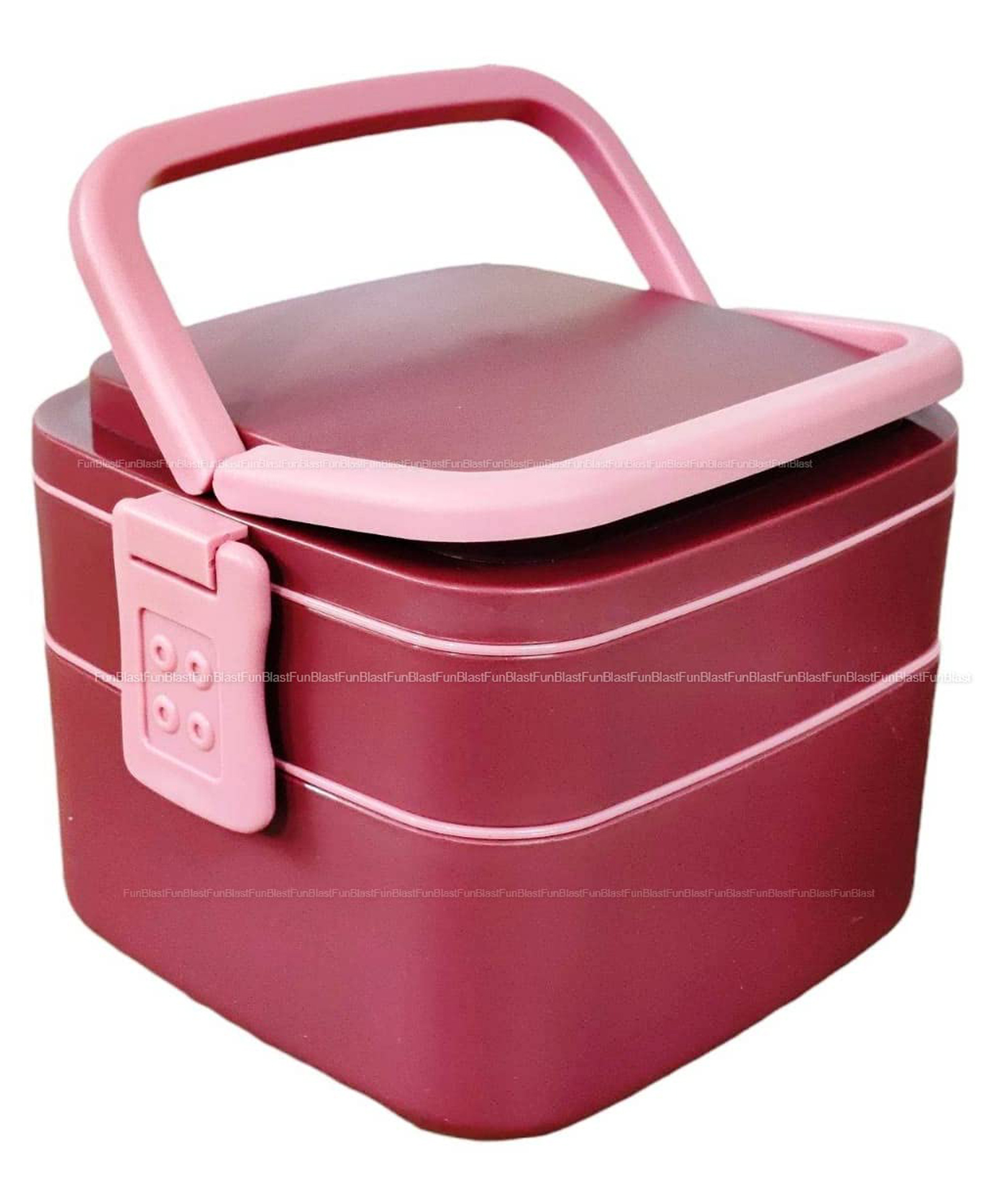 FunBlast Lunch Box with Spoon Muddy - Pink-picture-11