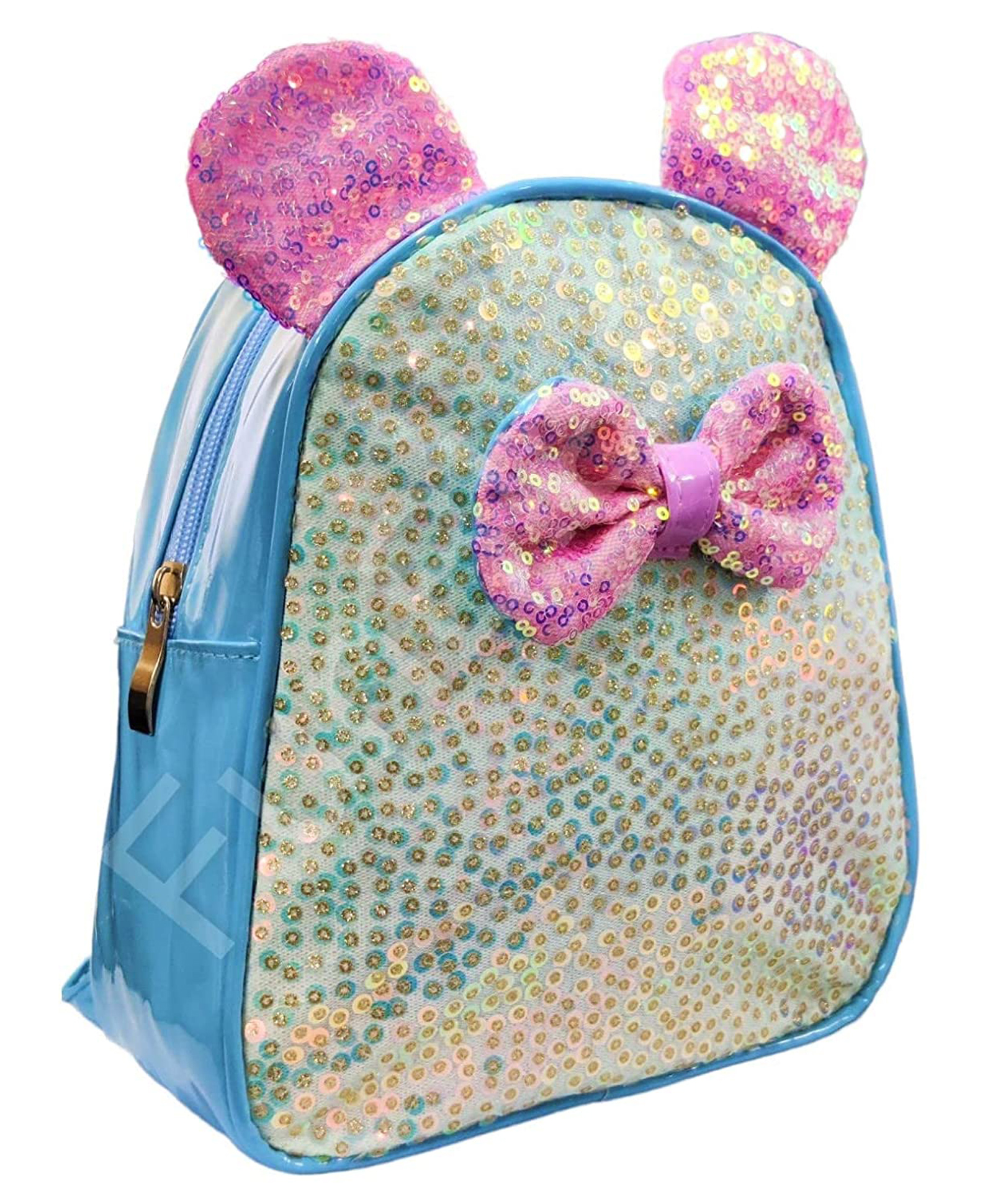 FunBlast Bow and Ear Design Glitter Bag Sky Blue  Height 8.6 Inches-picture-21