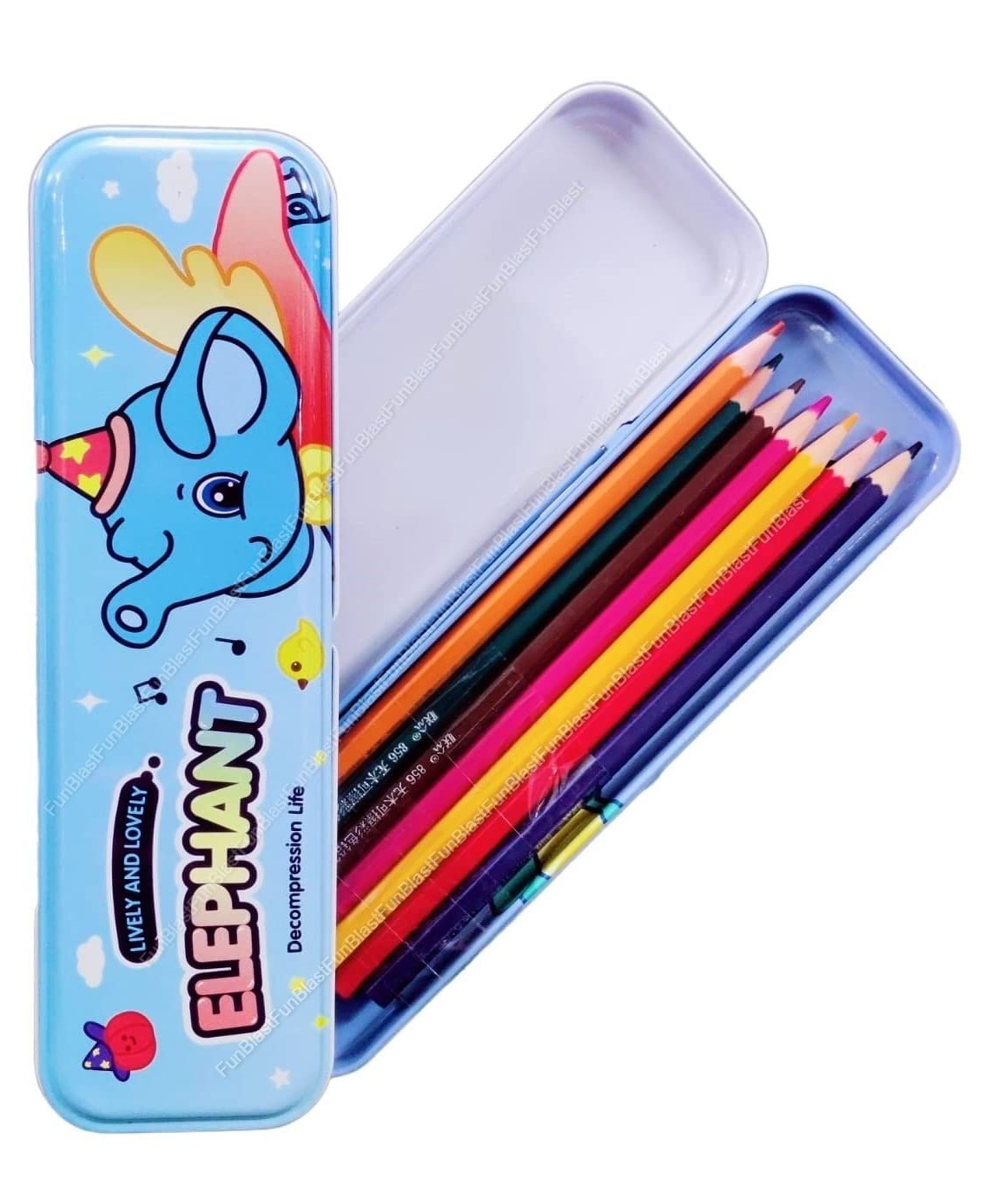 FunBlast Elephant Theme Metal Pencil Box  Multicolor-image-20
