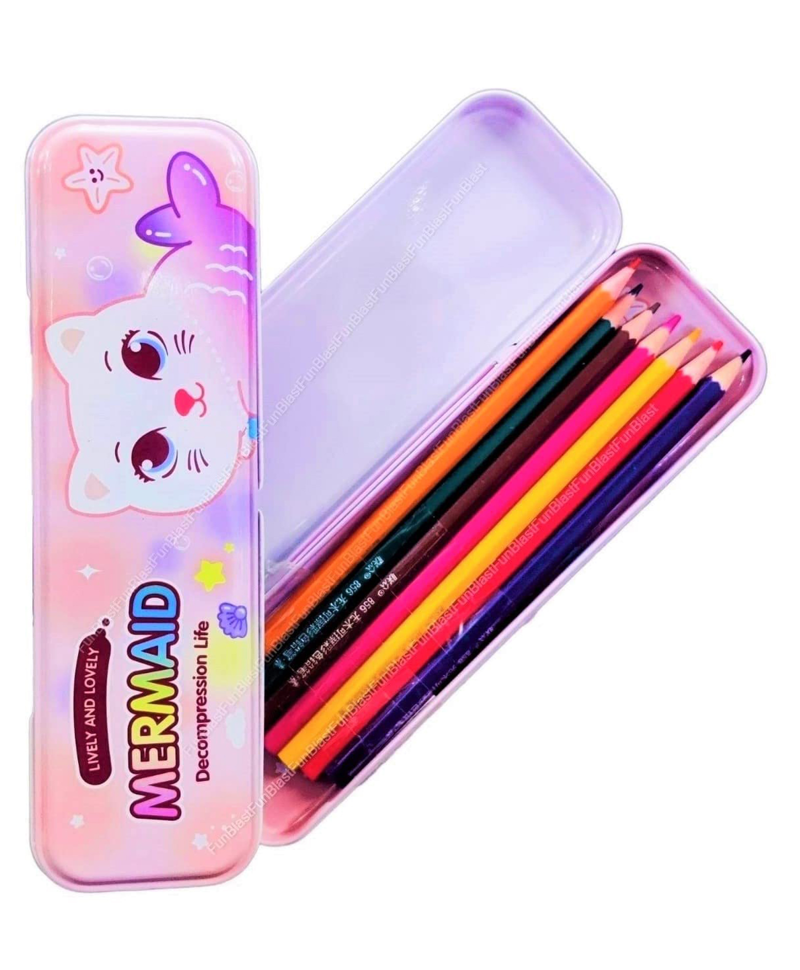 FunBlast Mermaid Theme Metal Pencil Box  Multicolor-picture-4