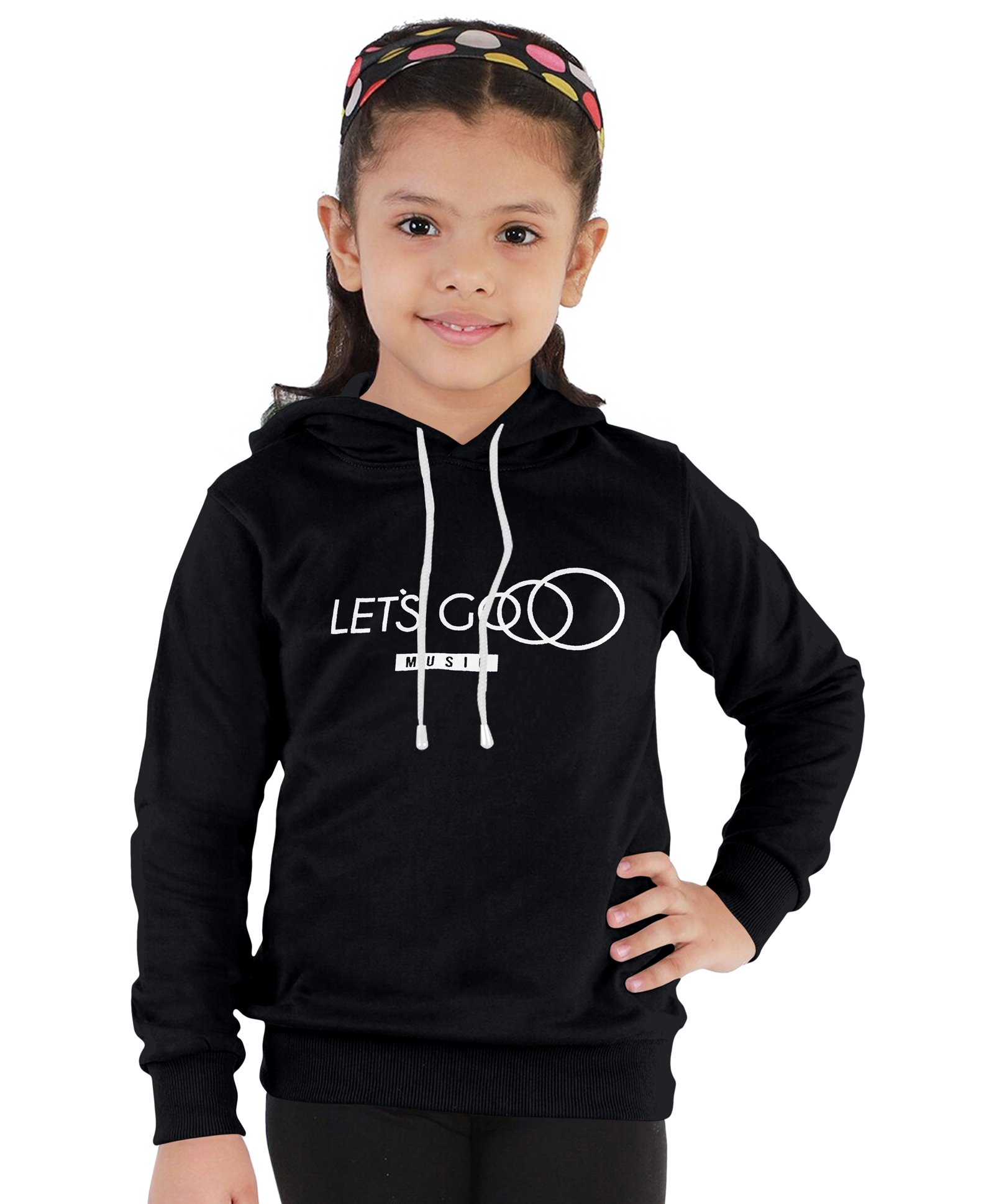 Funkrafts Full Sleeves Lets Goo Printed Hooded Sweatshirt - Black-picture-12