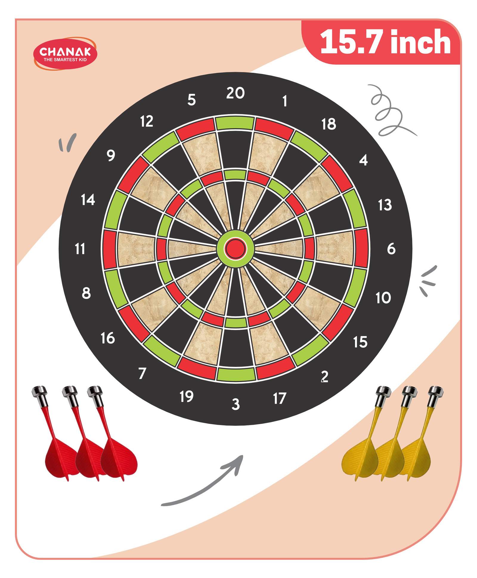 Aditi Toys Wall Mounted Big Magnetic Dart - Multicolor-picture-13