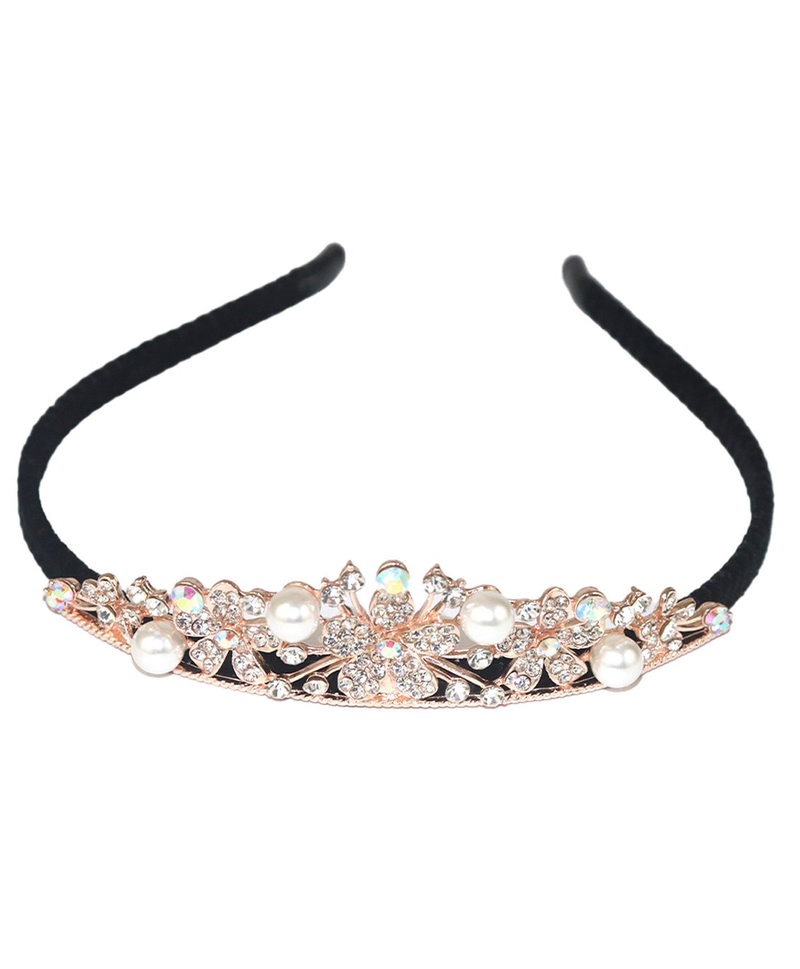 Tia Hair Accessories Flower Stone & Pearls Embellished Hair Band - Golden  for Girls (5-10 Years) Online in India, Buy at  - 12194966