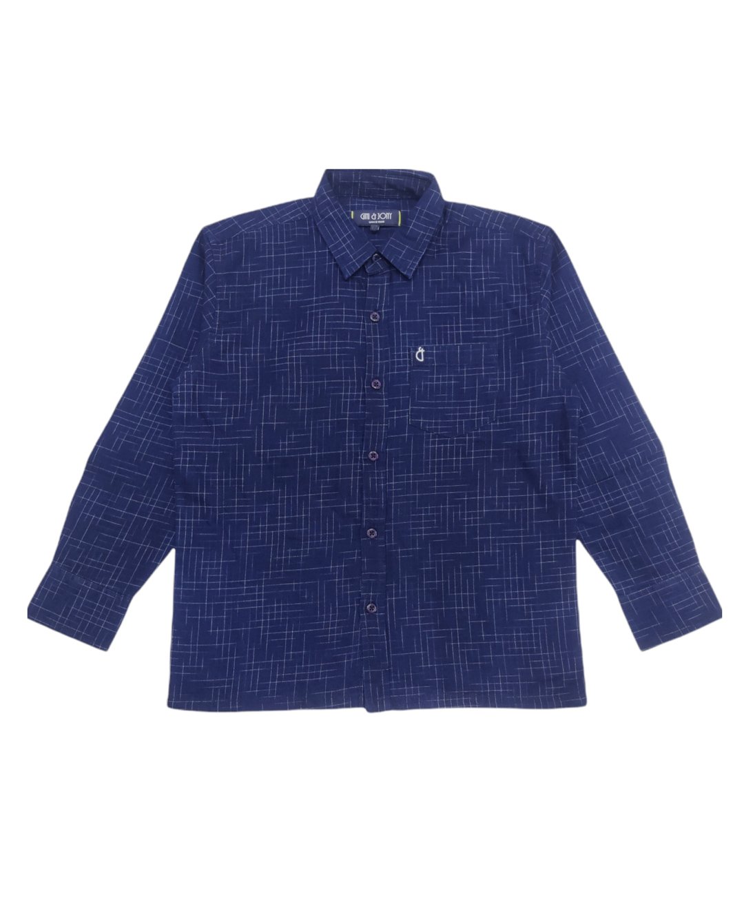 Gini and Jony Full Sleeves Cotton Geometric Print Shirt - Blue-image-16