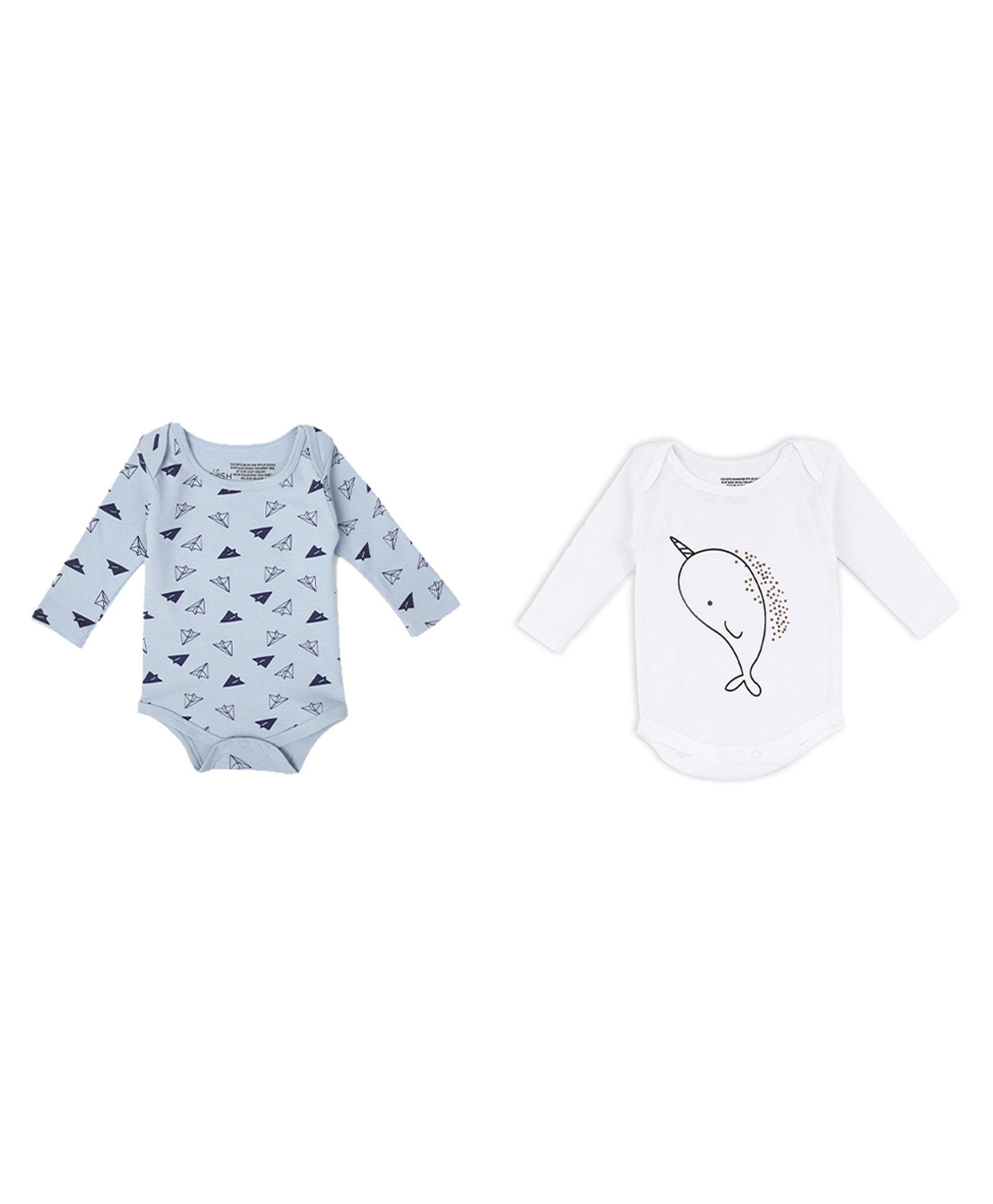 Mush Ultra Soft 100 % Bamboo Unisex Bodysuit Combo Set For New Born Baby & Kids Stary Night & Daylight Pack of 2 - White & Blue-image-3
