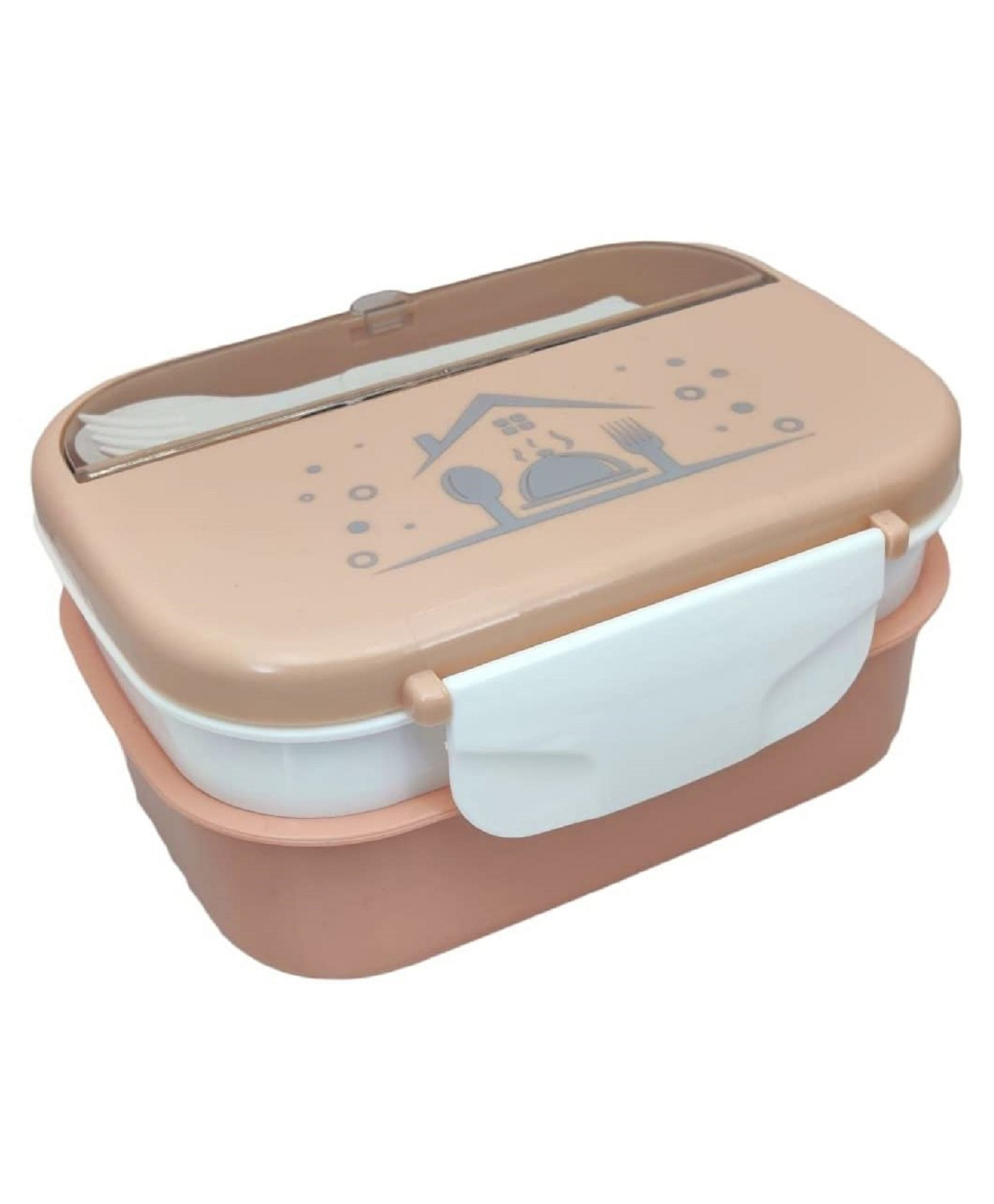 FunBlast Lunch Box with Spoon and Fork - Beige-picture-21