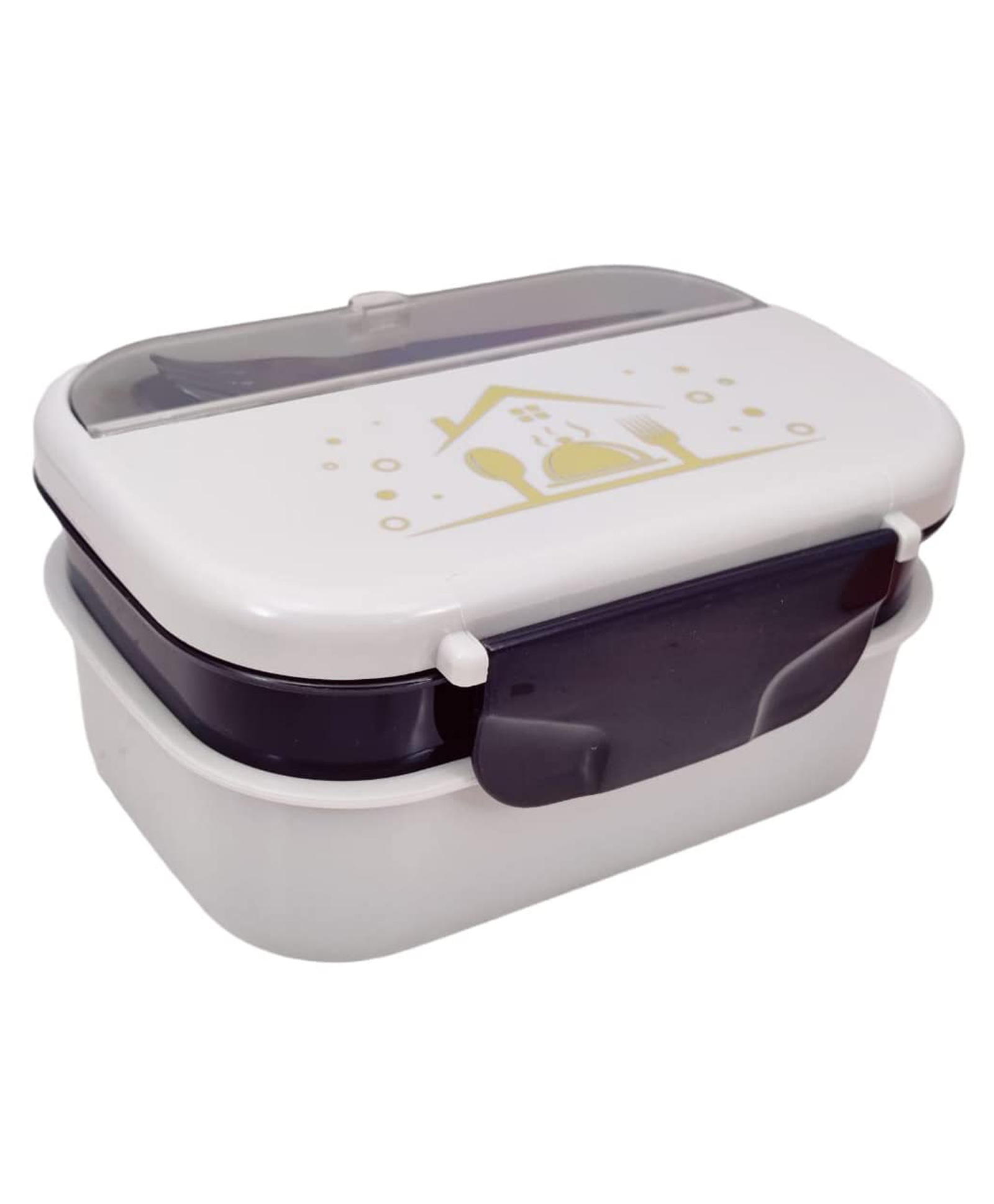 FunBlast Lunch Box with Spoon and Fork - Grey-image-6