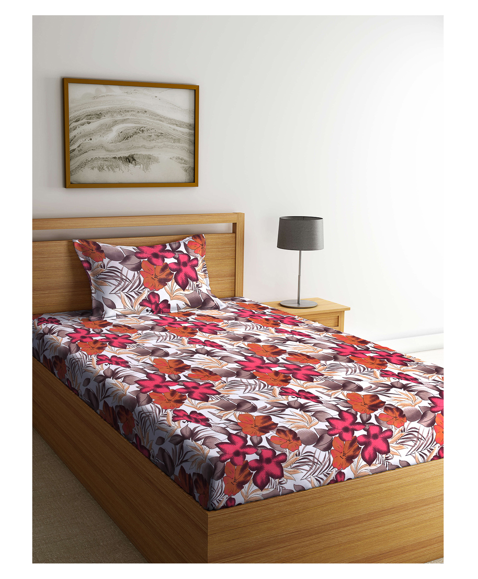 Arrabi Single Bed Cotton Bedsheet and Pillow Cover  Multicolour-picture-39
